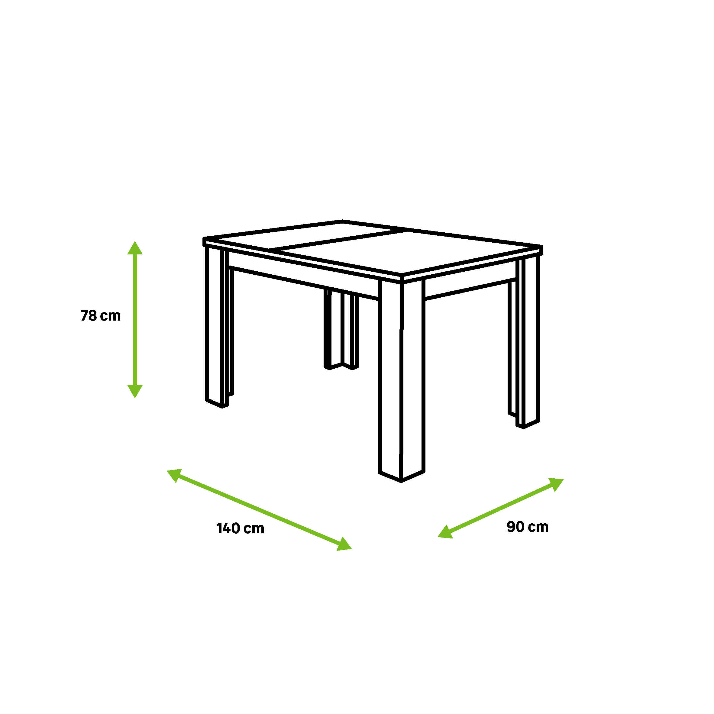 Mesa de comedor exten Kendra blanco cemento 190x78x90cm (largo máx.xaltoxancho) - 2