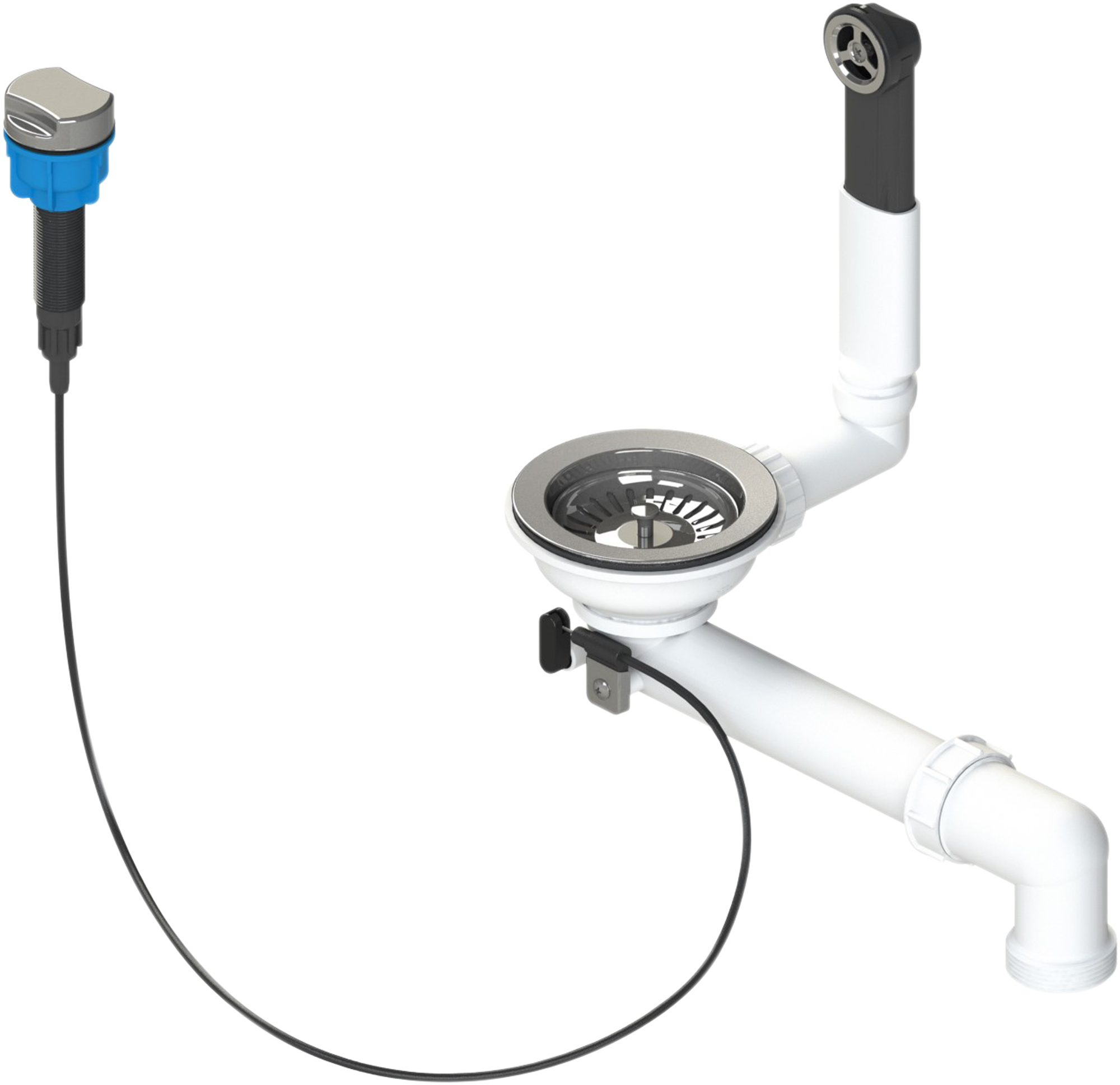 Evier à encastrer 1 grand bac avec égouttoir, Quartz et résine, ELBE Noir - 13