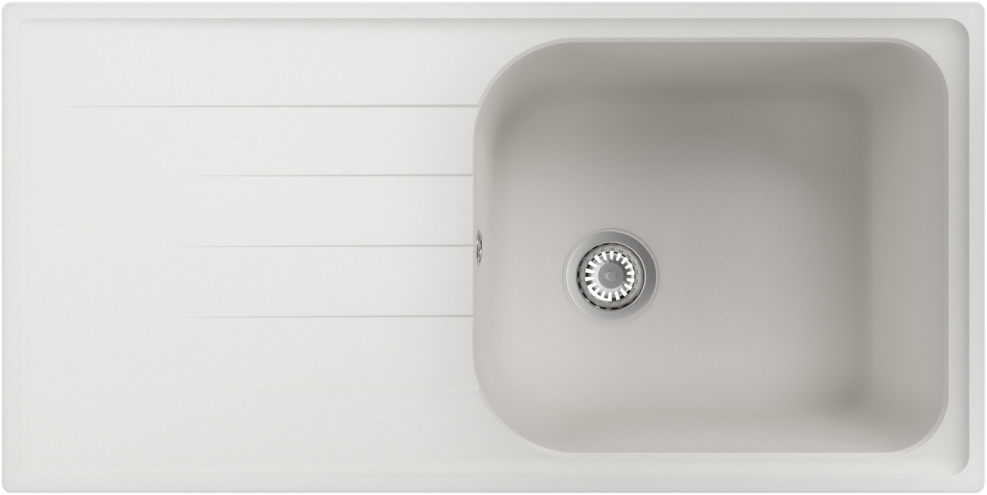 Fregadero de 1 seno con escurridor delinia elbe blanco 100 x 50 cm