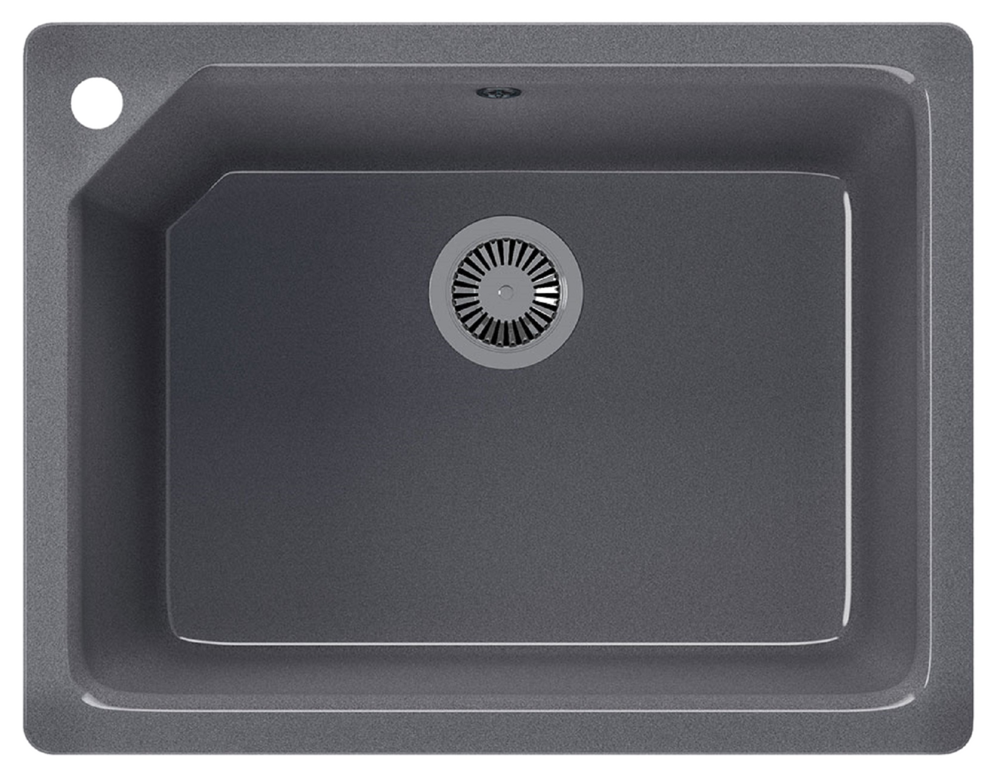 Fregadero de cuarzo rectangular interbany lagos clásica silver 49 x 63.5 cm