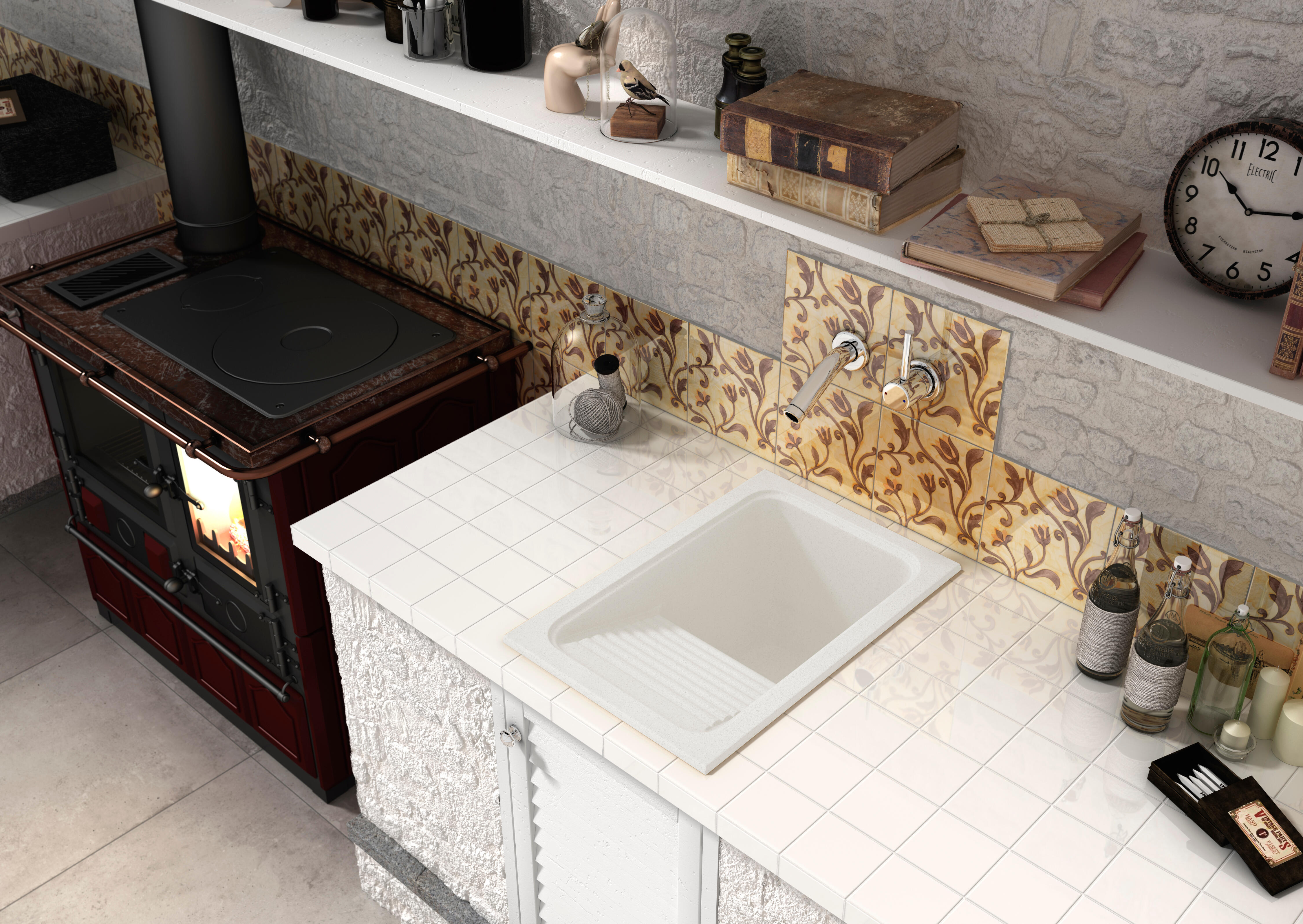 Lava-louça 40X60 cm resina branco Poalgi Silex - 4