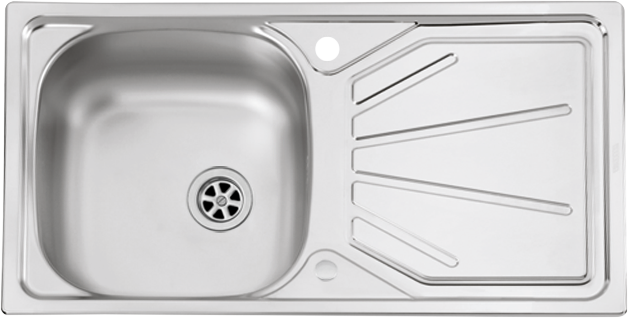 Fregadero cocina Delinia Elite sobre encimera 1 seno + escurridor 43.5x78 cm acero inox mueble a partir de 45 cm - 7