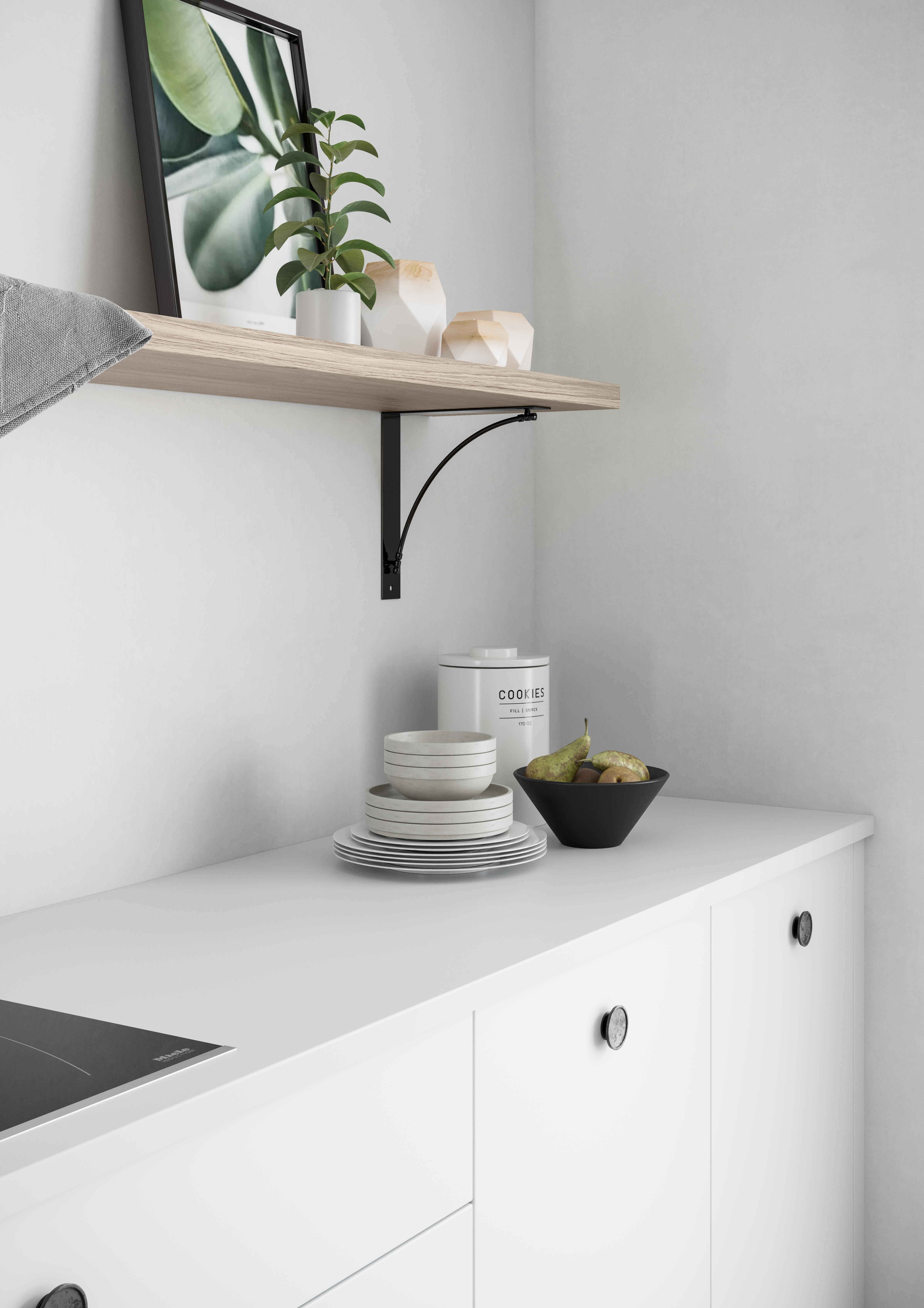 Encimera de cocina laminada Eleki blanco mate 240x63 cm espesor 30mm - 3