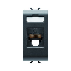 Bticino L4258/11N Presa Telefonica RJ11 K10 Living International, Antracite, 1 Modulo, Serie Civile, MADE IN ITALY