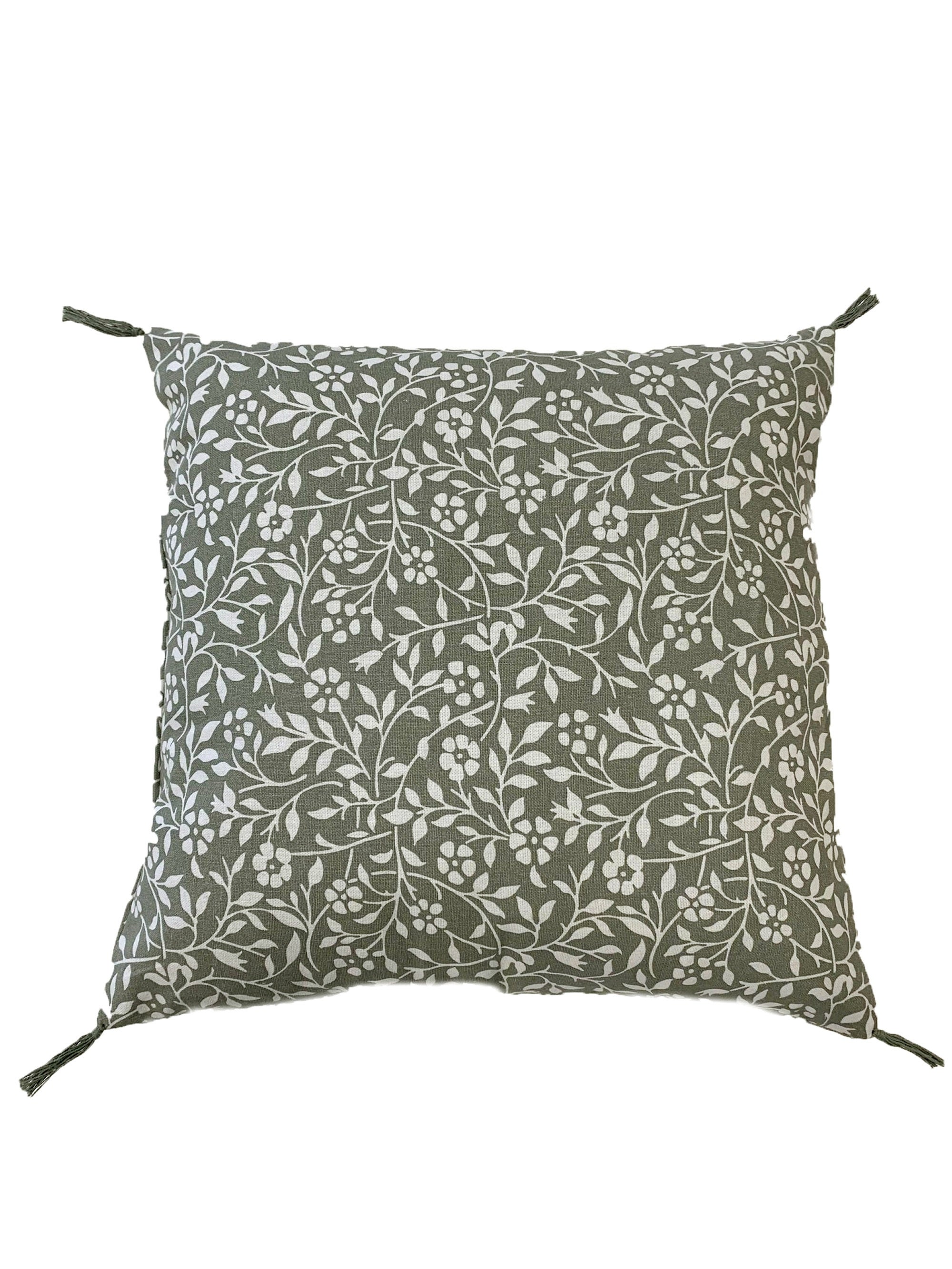 Cojín decorativo exterior e interior indian algodón verde 50x50cm