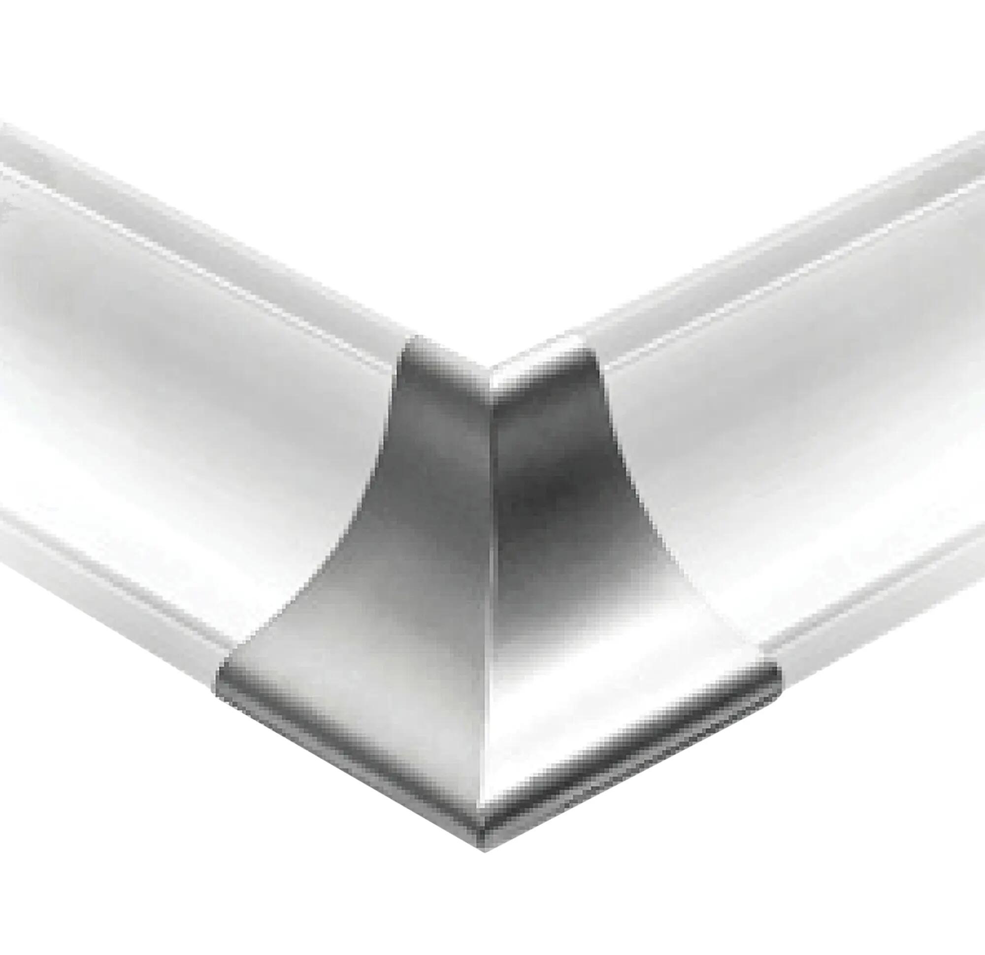 Esquinera de copete cóncavo delinia para cocina color plata brillo