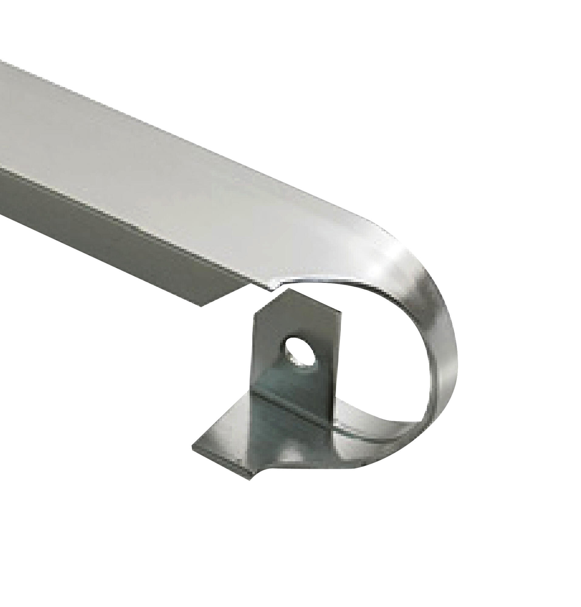 Prolongación de encimera redonda plata brillo de 30 mm