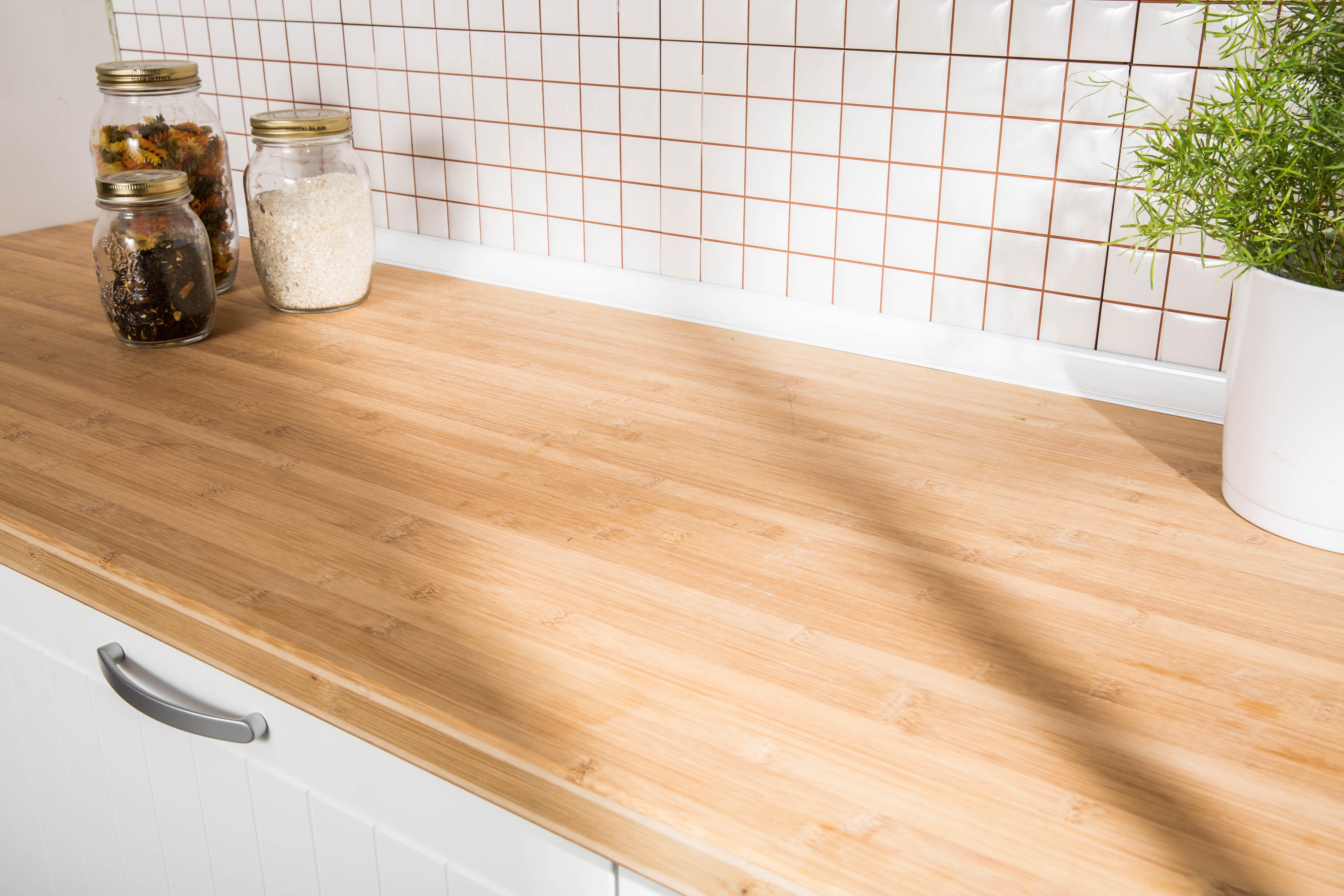 Encimera de cocina alistona maciza Bamboo 245x65 cm espesor 38mm - 6