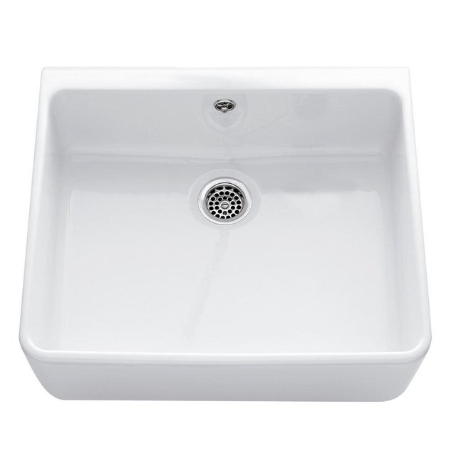 Fregadero cocina Chambord Clotaire I sobre encimera 1 seno 59.5x50 cm gres blanco mueble a partir de 60 cm