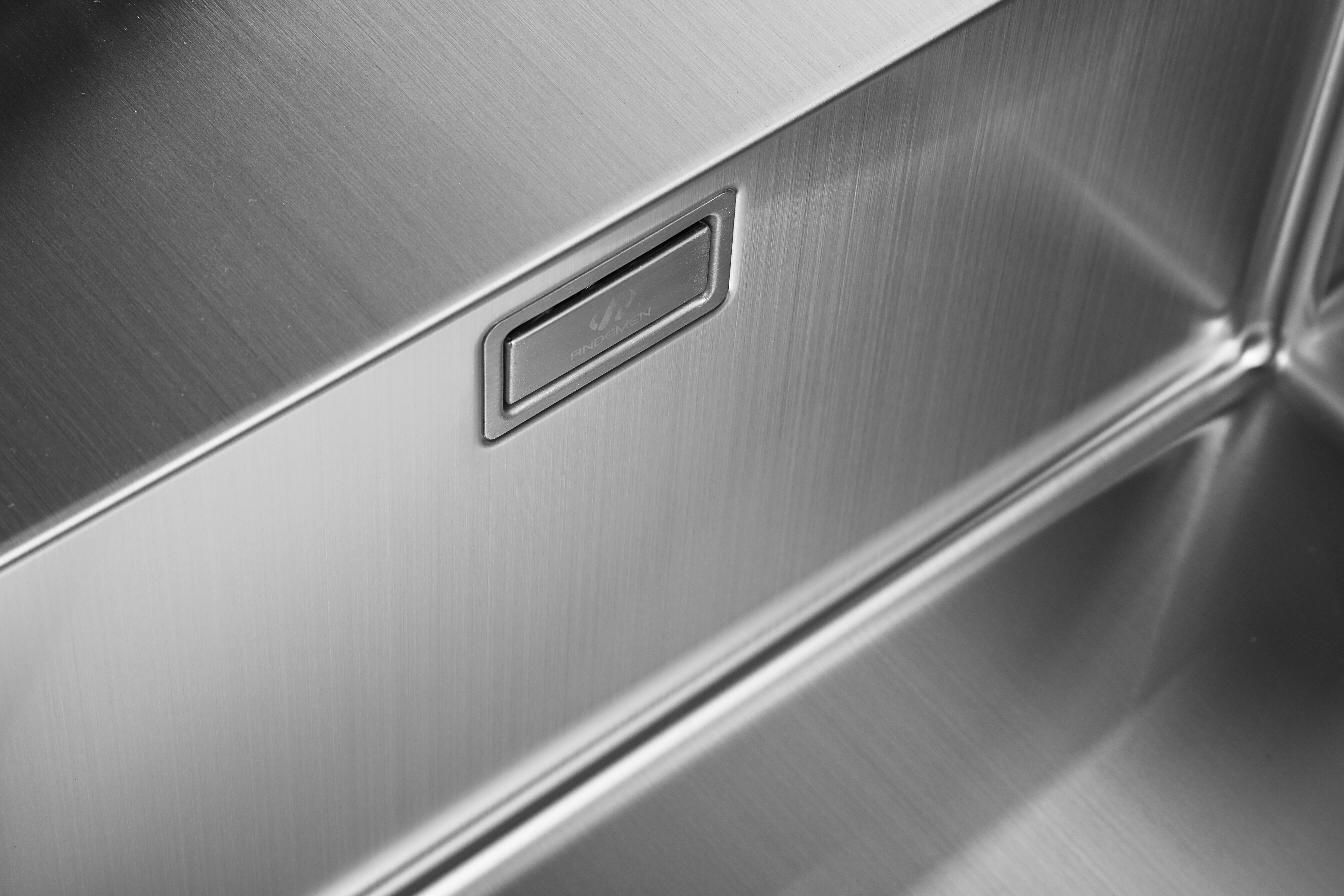 Lava-louça 1 cuba sem escorredor 44 x 44 cm inox cinza Andemen Marte - 6
