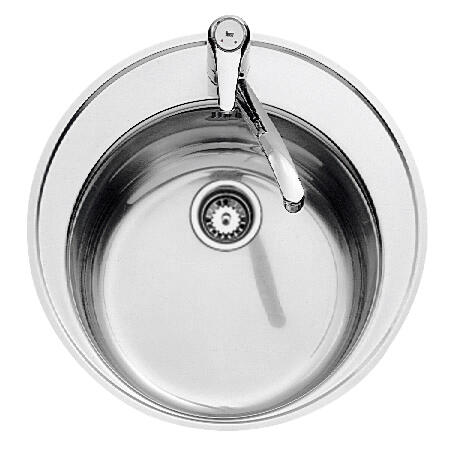 Fregadero 1 seno de acero inox redondo teka 49 x 51 cm