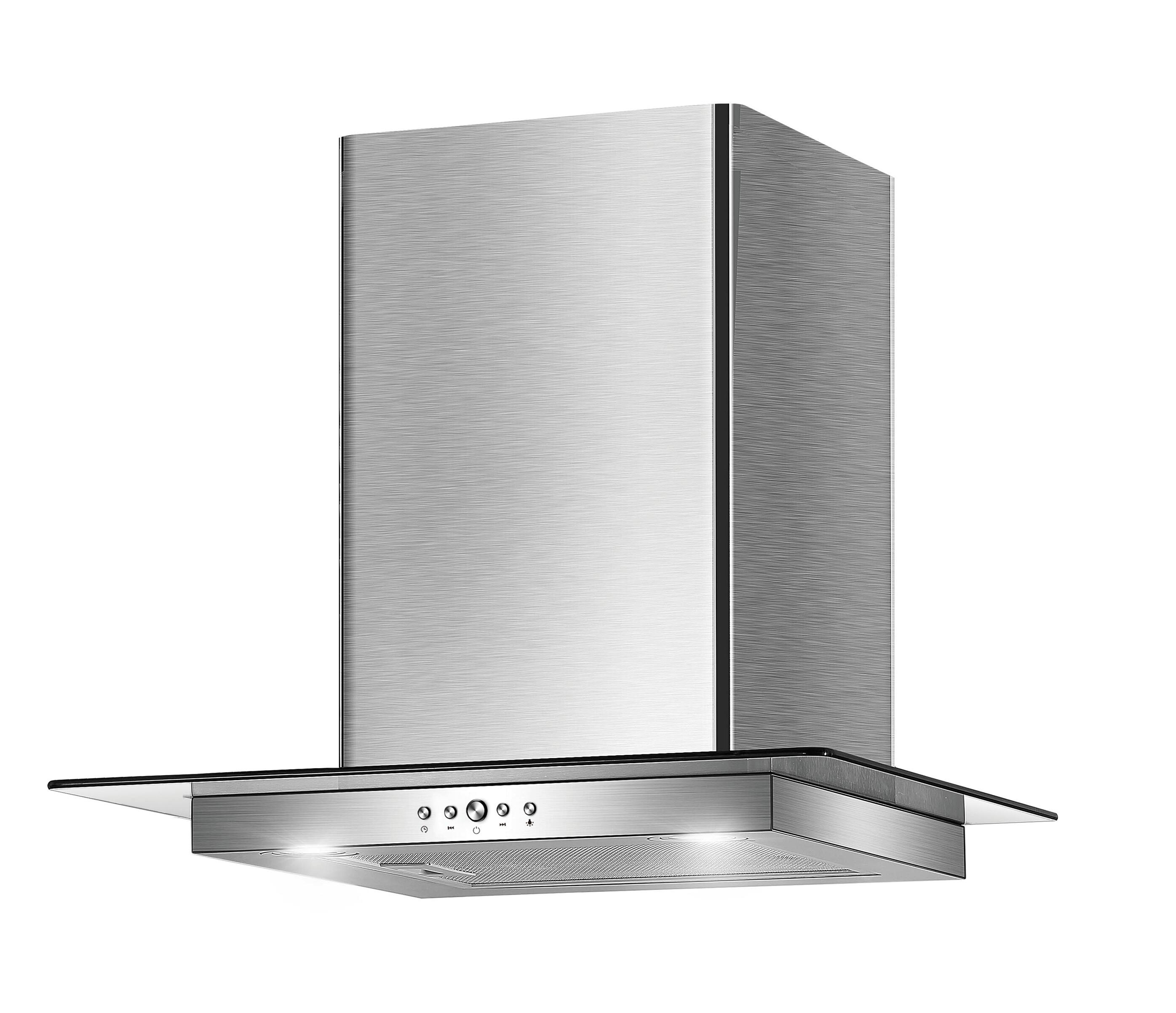 Campana decorativa mepamsa cristalo con 3 velocidades 60 cm 590 m/h inox clase a