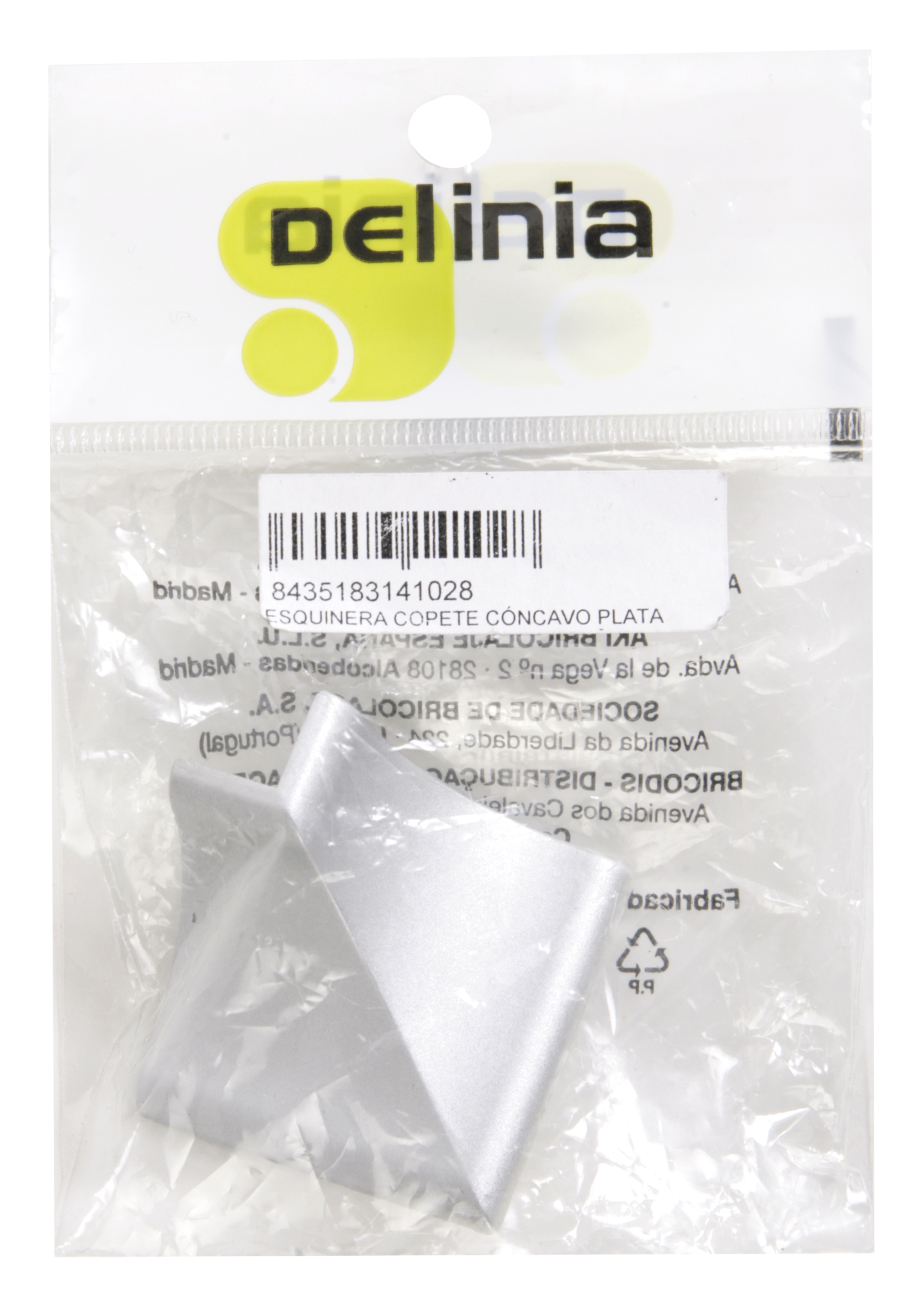 Esquinera de copete cóncavo Delinia para cocina color plata mate - 4