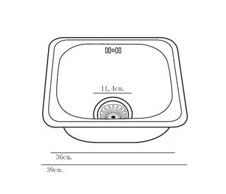 Lava-louça 1 cuba sem escorredor 39 x 39 cm inox cinza Ips Quick - 3
