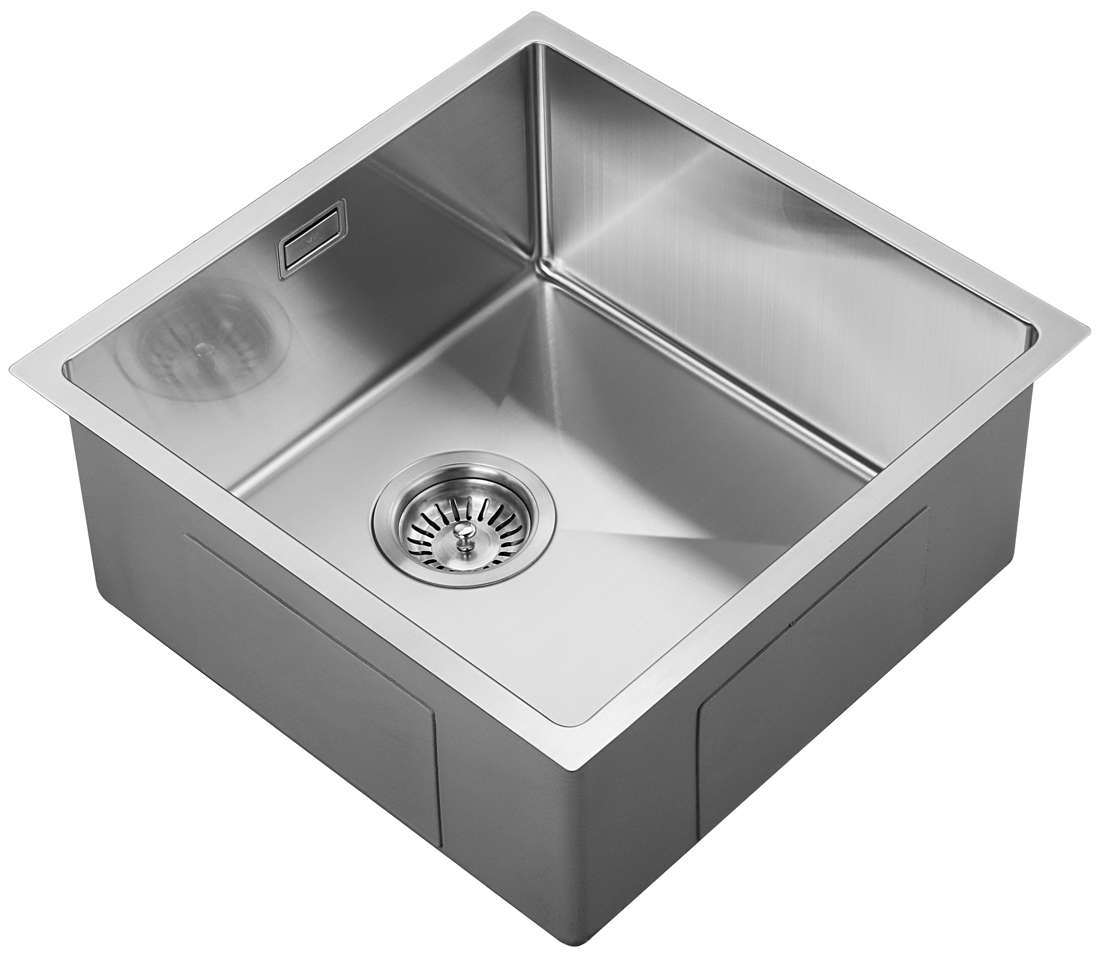 Lava-louça 1 cuba sem escorredor 44 x 44 cm inox cinza Andemen Marte - 2