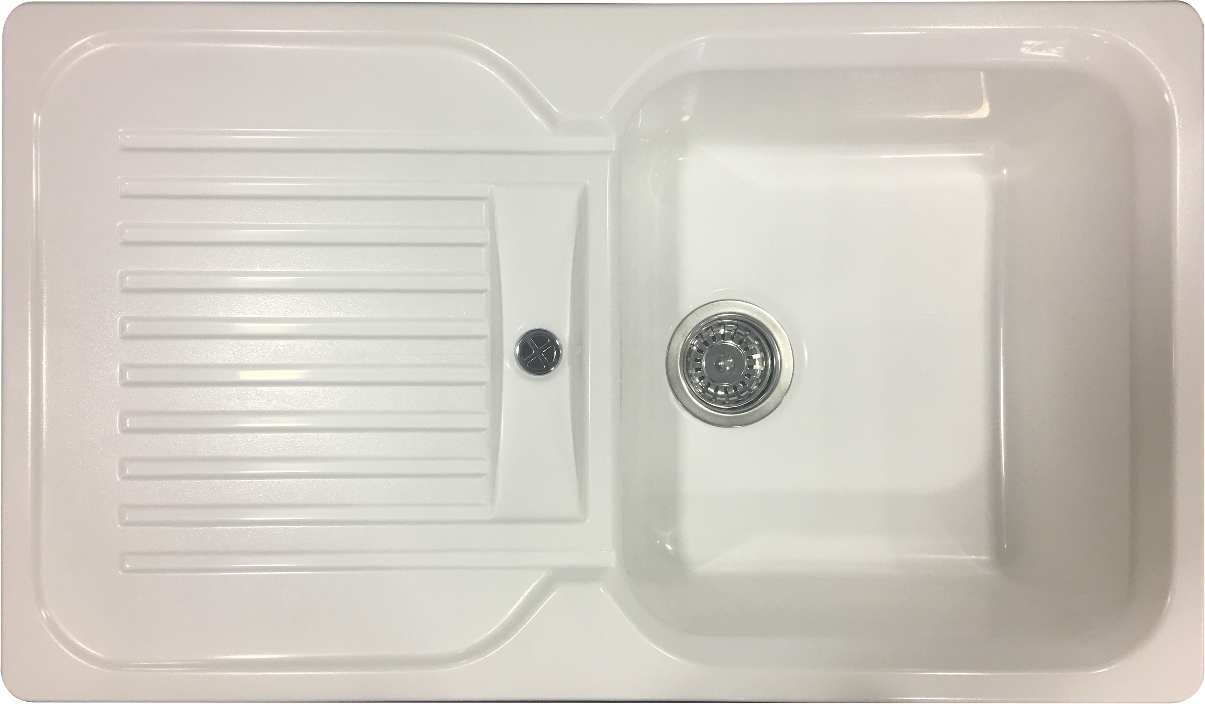 Fregadero seno con escurridor de resina rectangular interbany tacticos 84 x 49.5