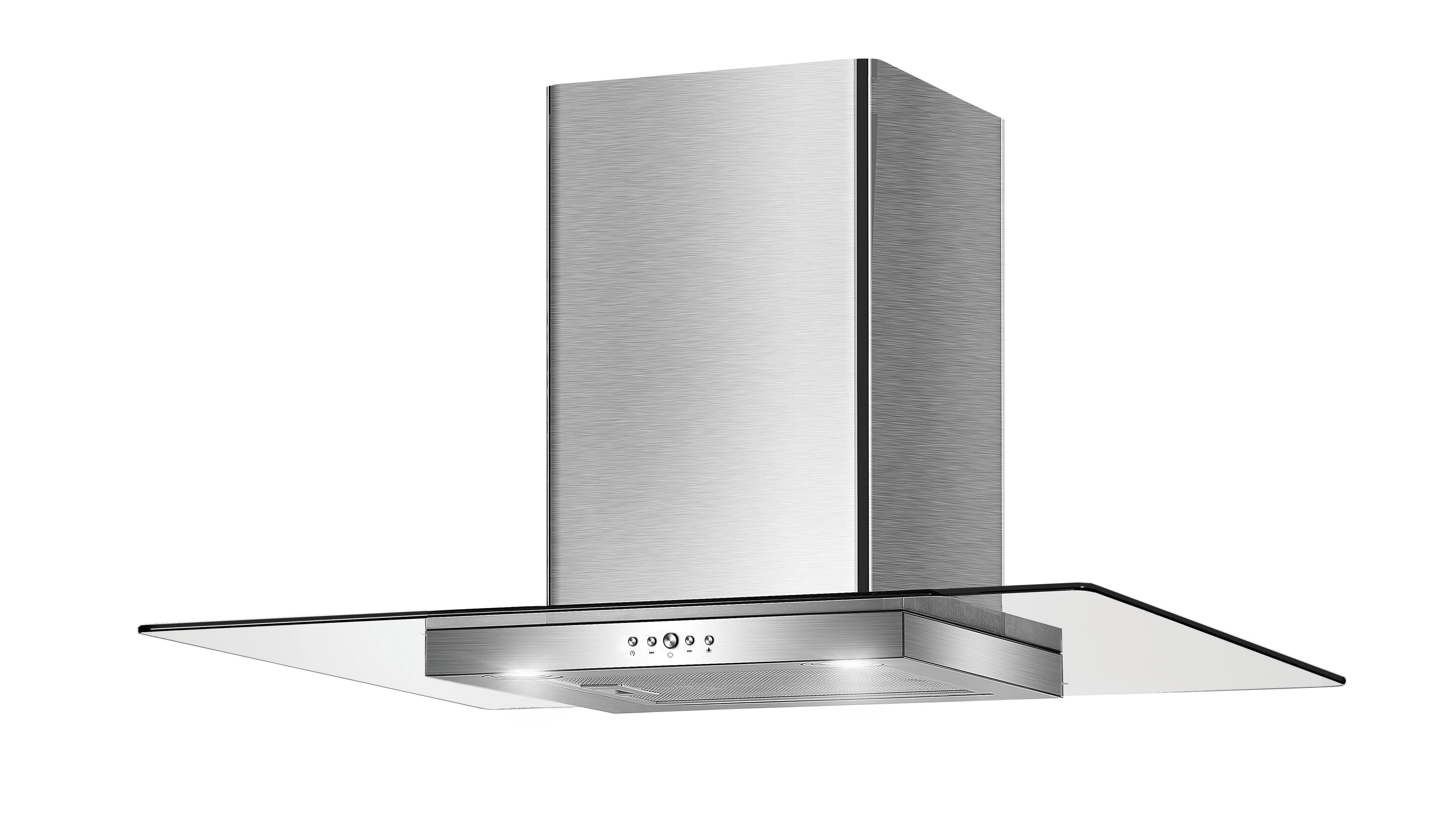Campana de pared mepamsa cristalo 90 cm 580 m³/h plata, incoloro / transparente