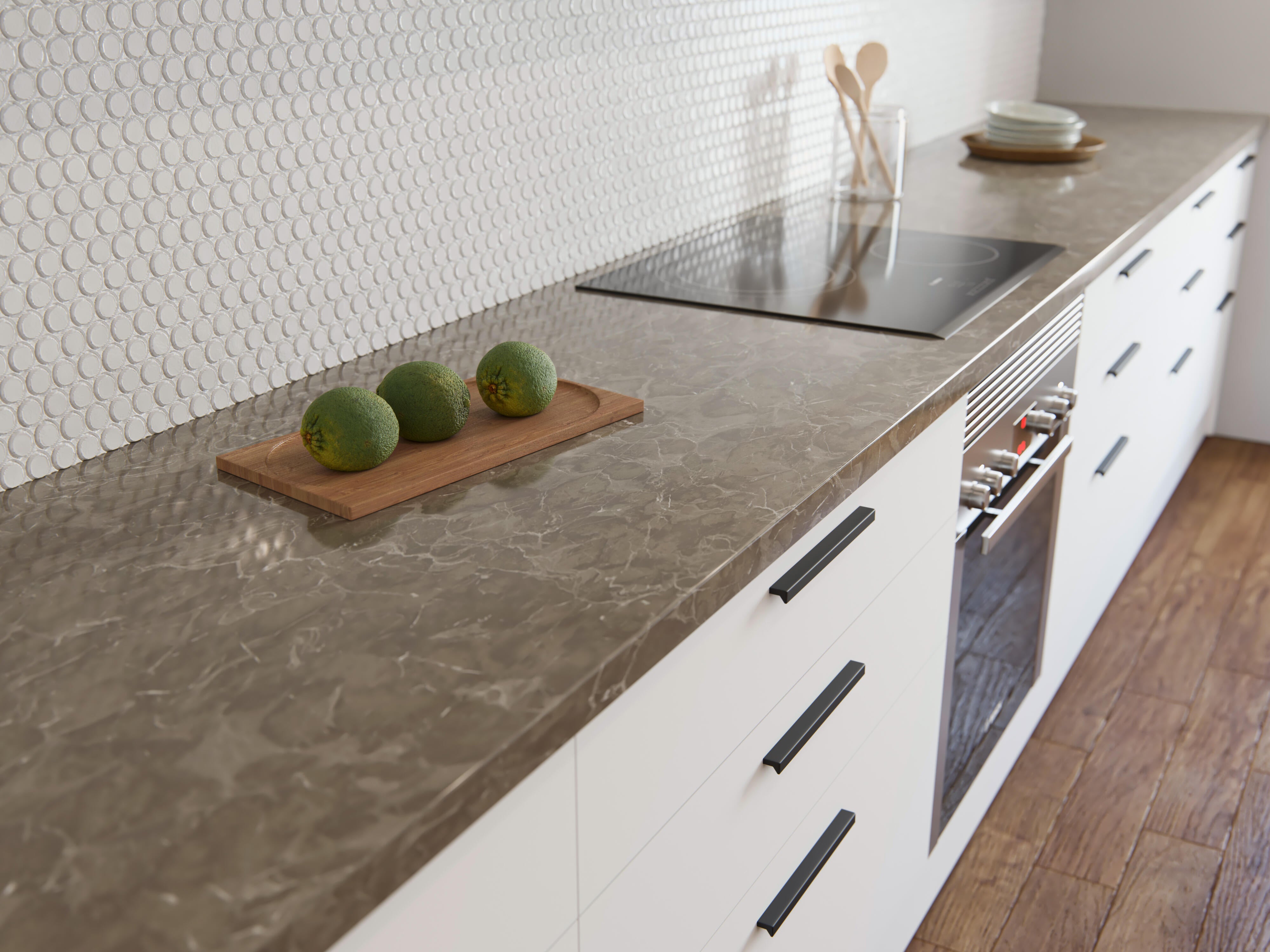 Tampo de bancada imitação pedra 360X62X3.8CM MÁRMORE CASTANHO BRILHO - 8