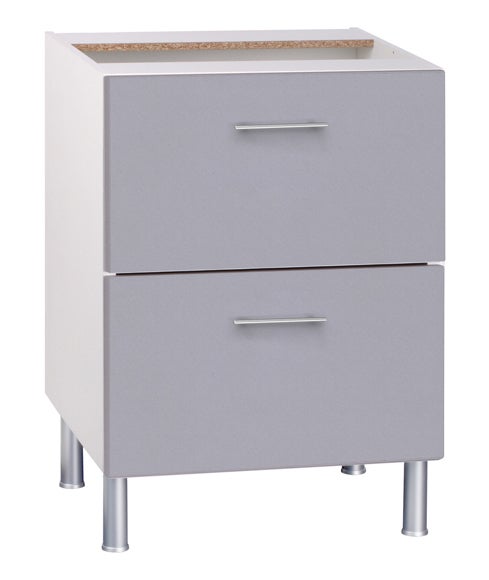 Mueble bajo basic gris aglomerado 60 x 70 cm con 2 caceroleros