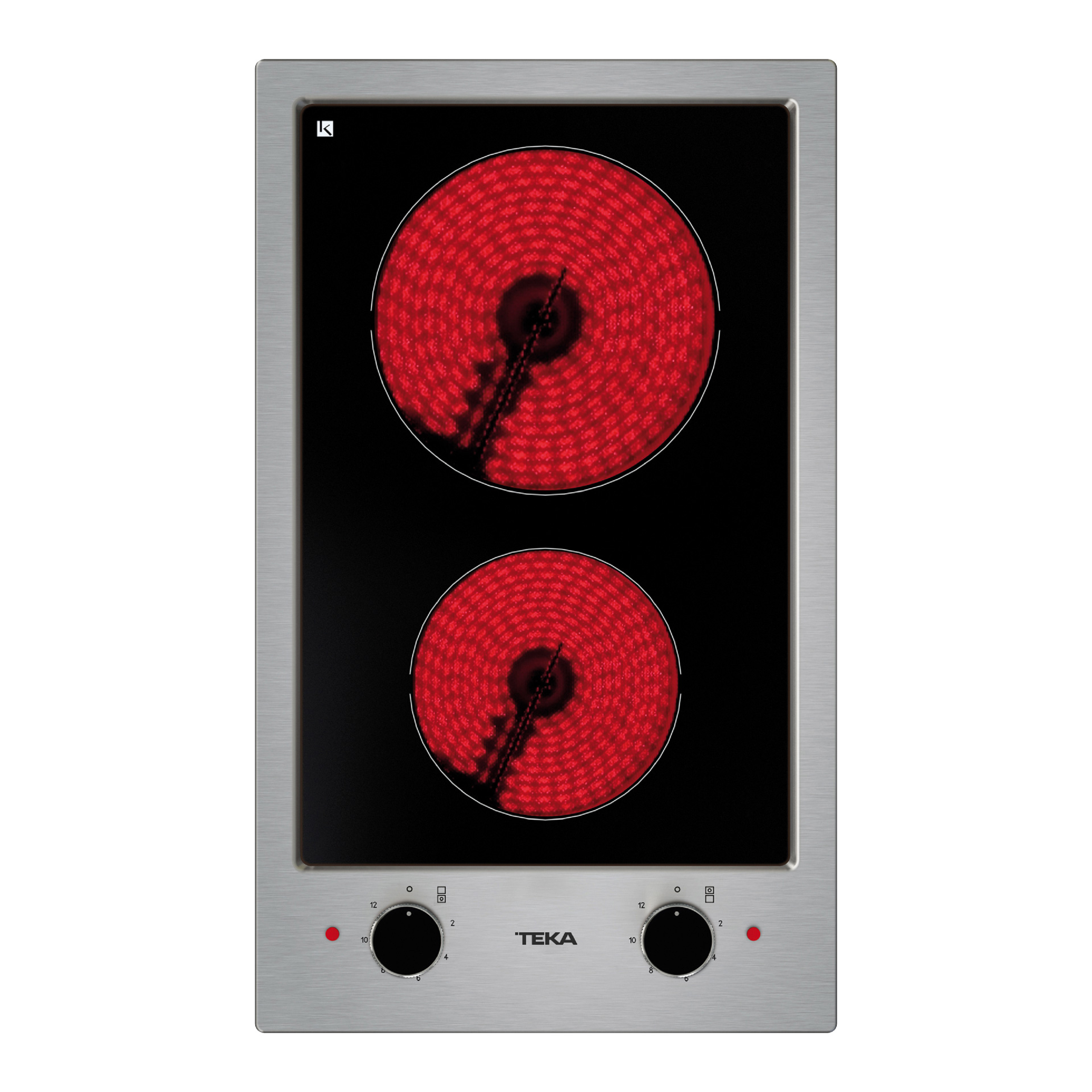 placa vitroceramica teka efx 301 2h con 2 zonas de coccion zona grande de 18cm 3500 w gris 30cm