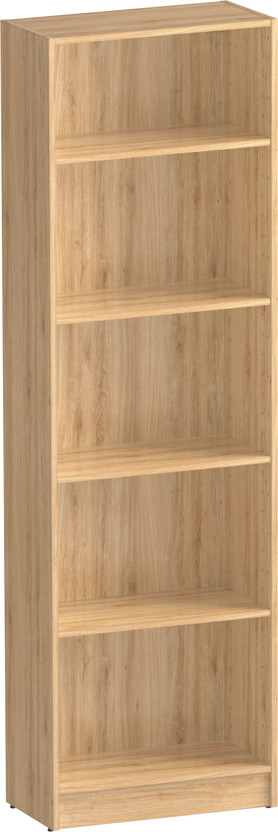 Librería estantería con cuatro baldas spaceo home roble 60x200x30 cm