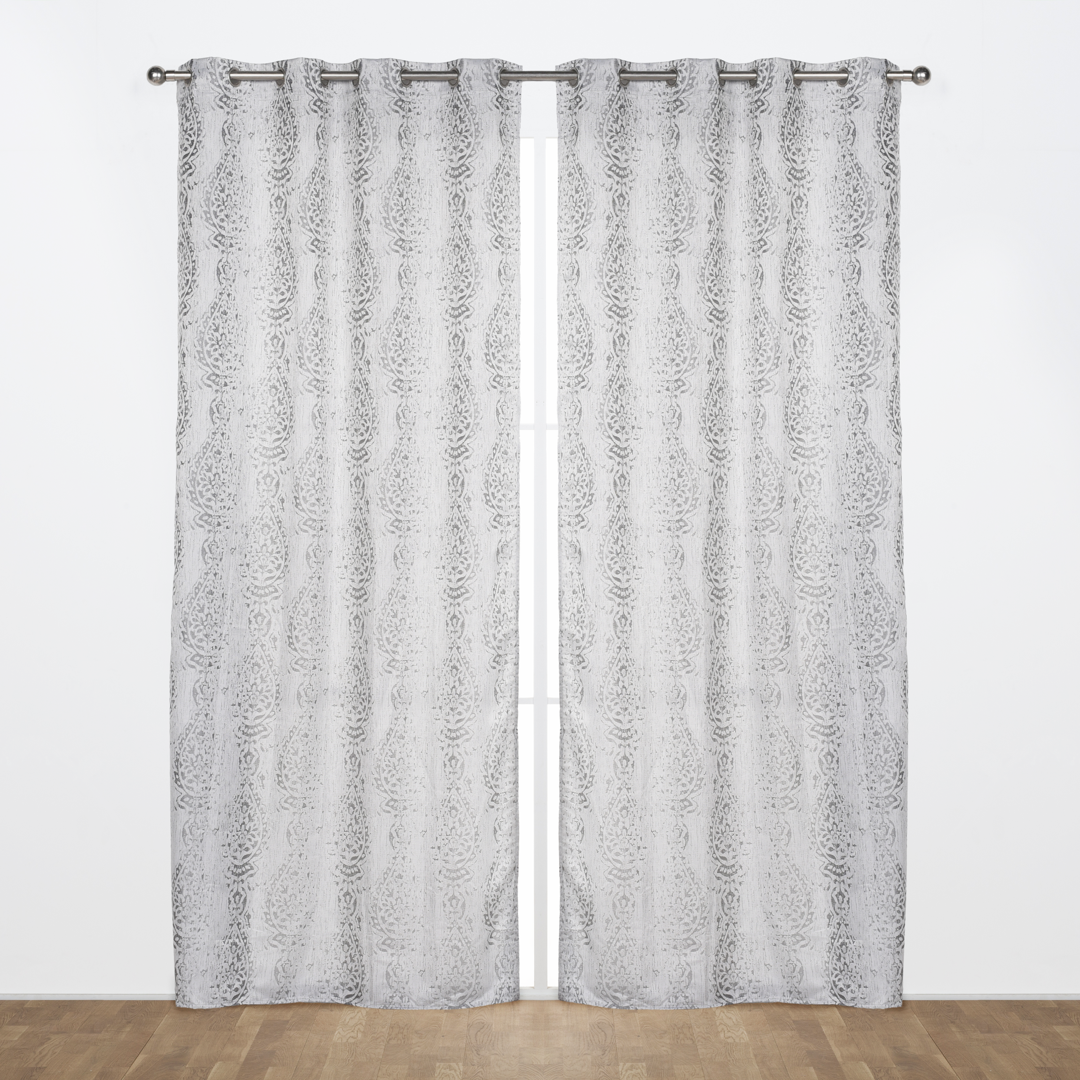 Cortinado ilhós Coralia 140x280cm cinza - 3