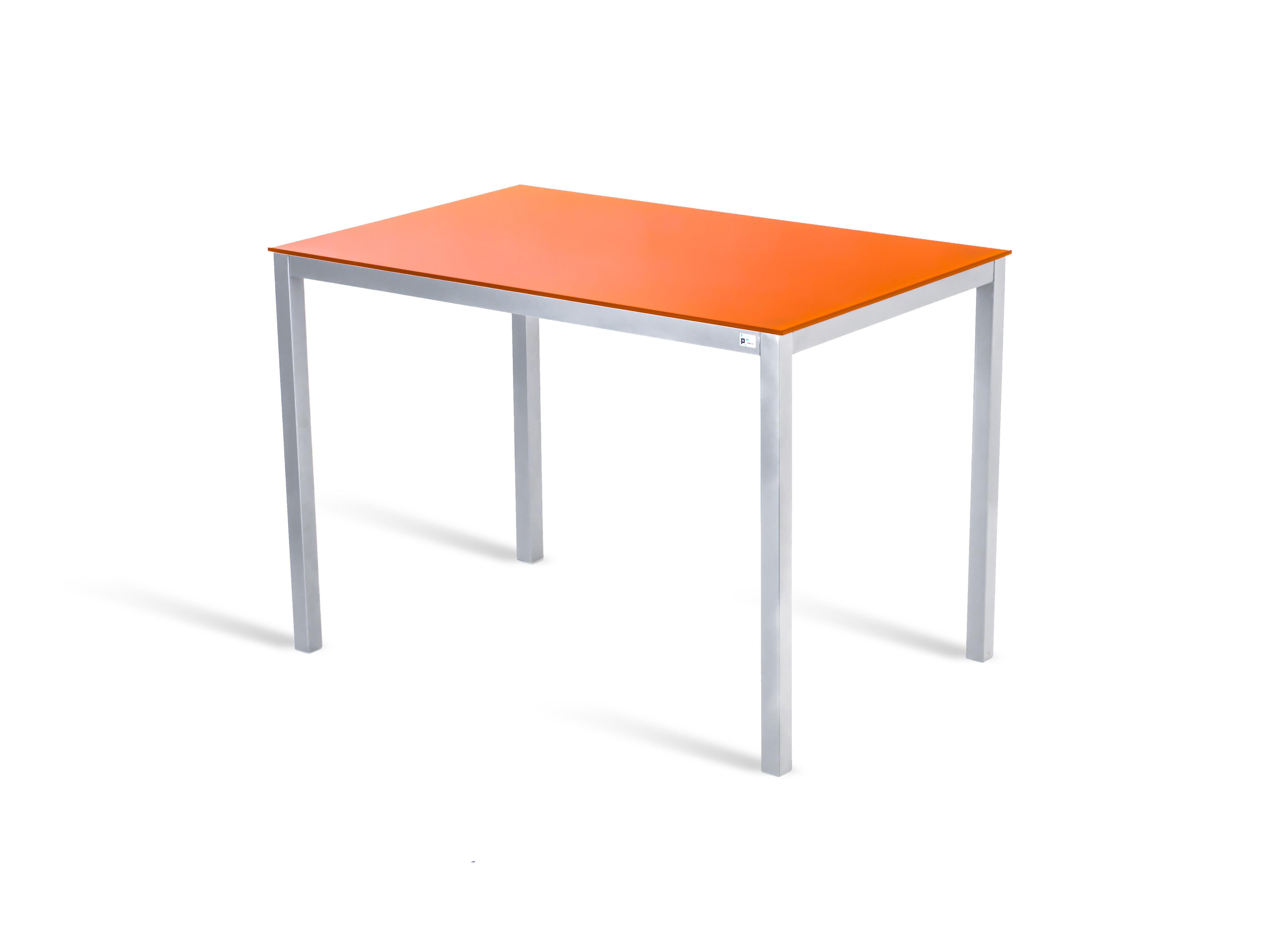 Mesa de cocina fija de cristal amigo de 110x70 cm naranja