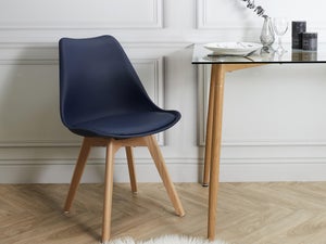 Silla de comedor de madera nórdica, silla plegable de tela