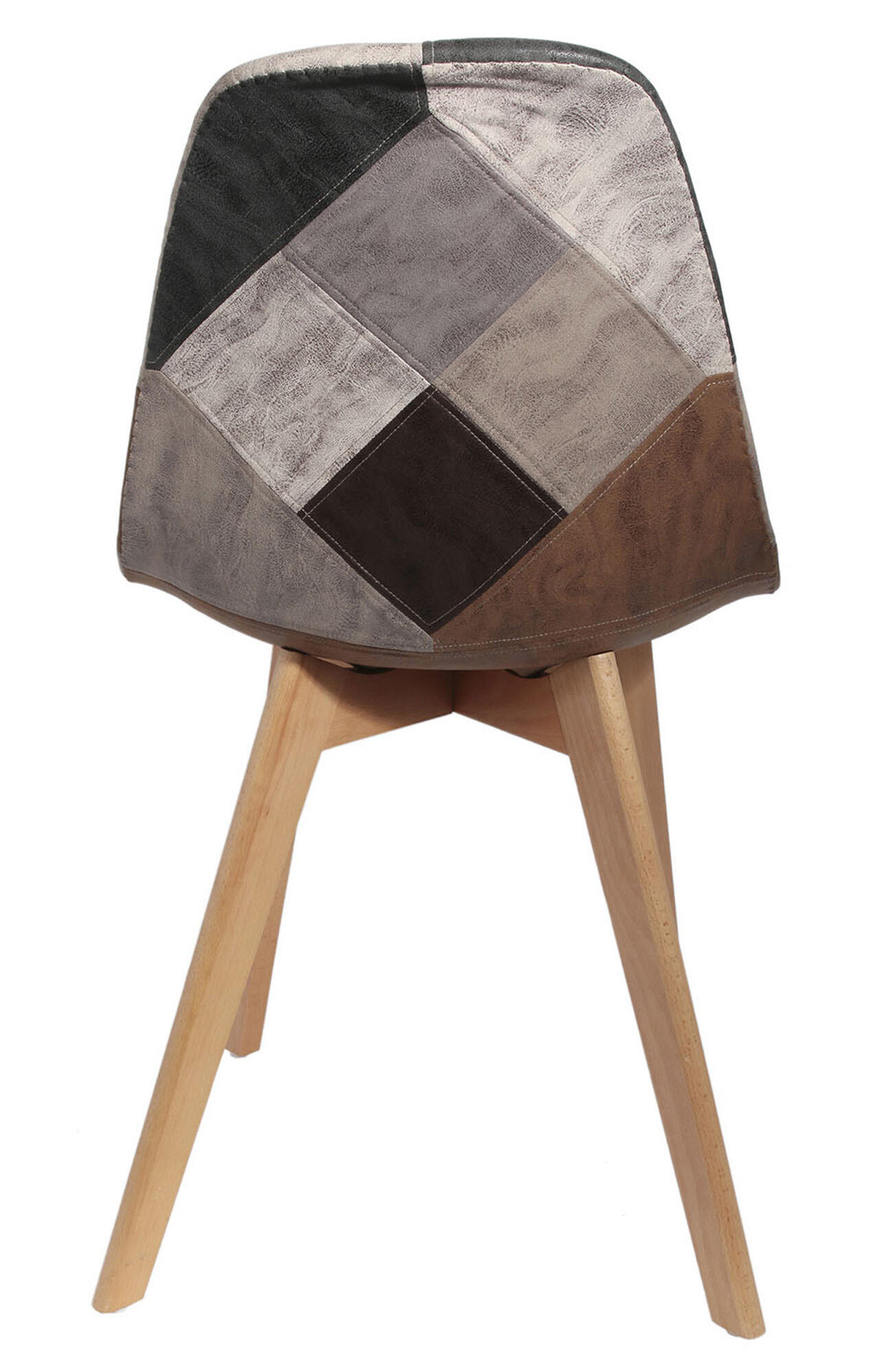 Set 4 sillas de comedor Patchwork multicolor (tonos marrón) - 5