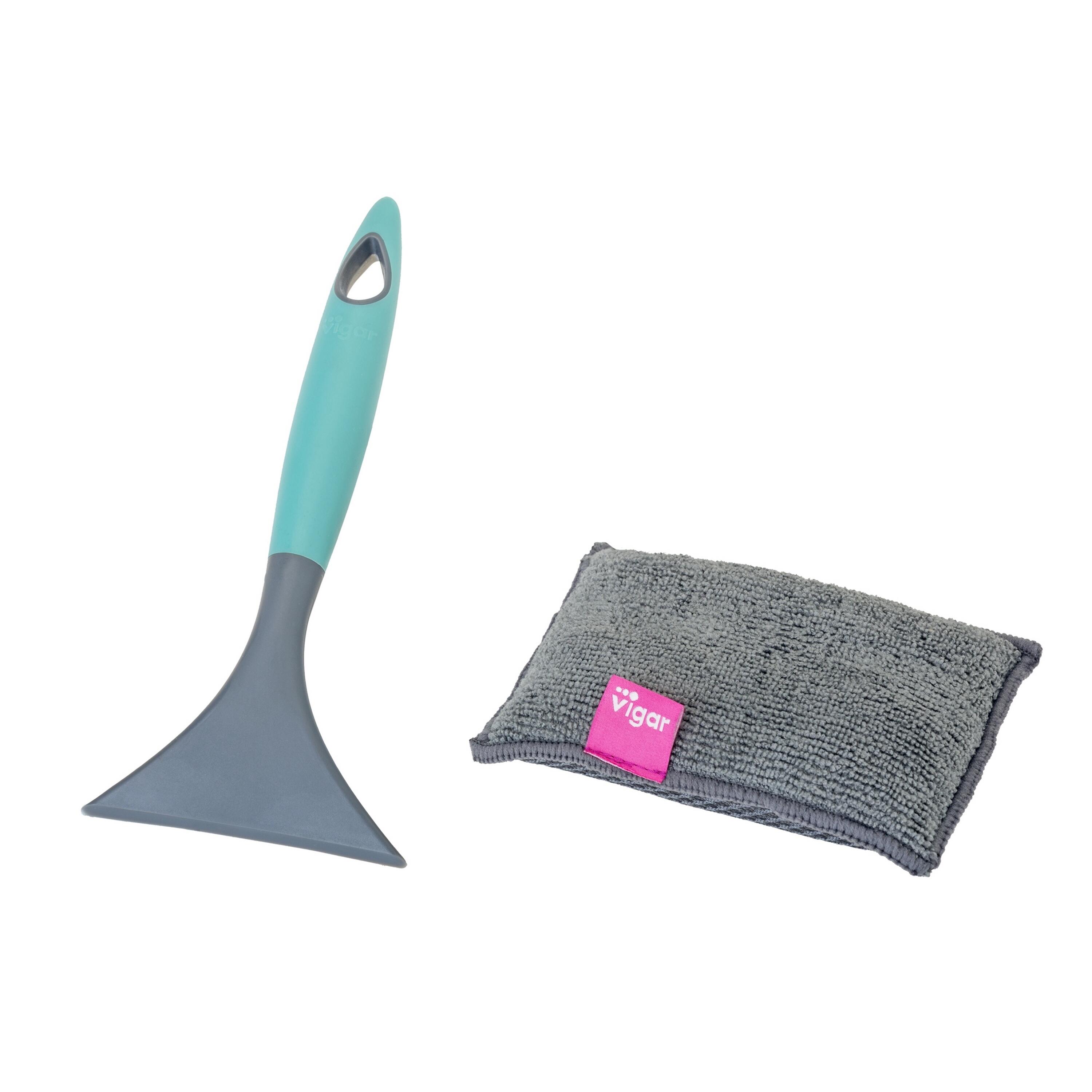 Conjunto espátula e esponja para vitrocerâmica microfibras multiusos Hergo Vigar - 8