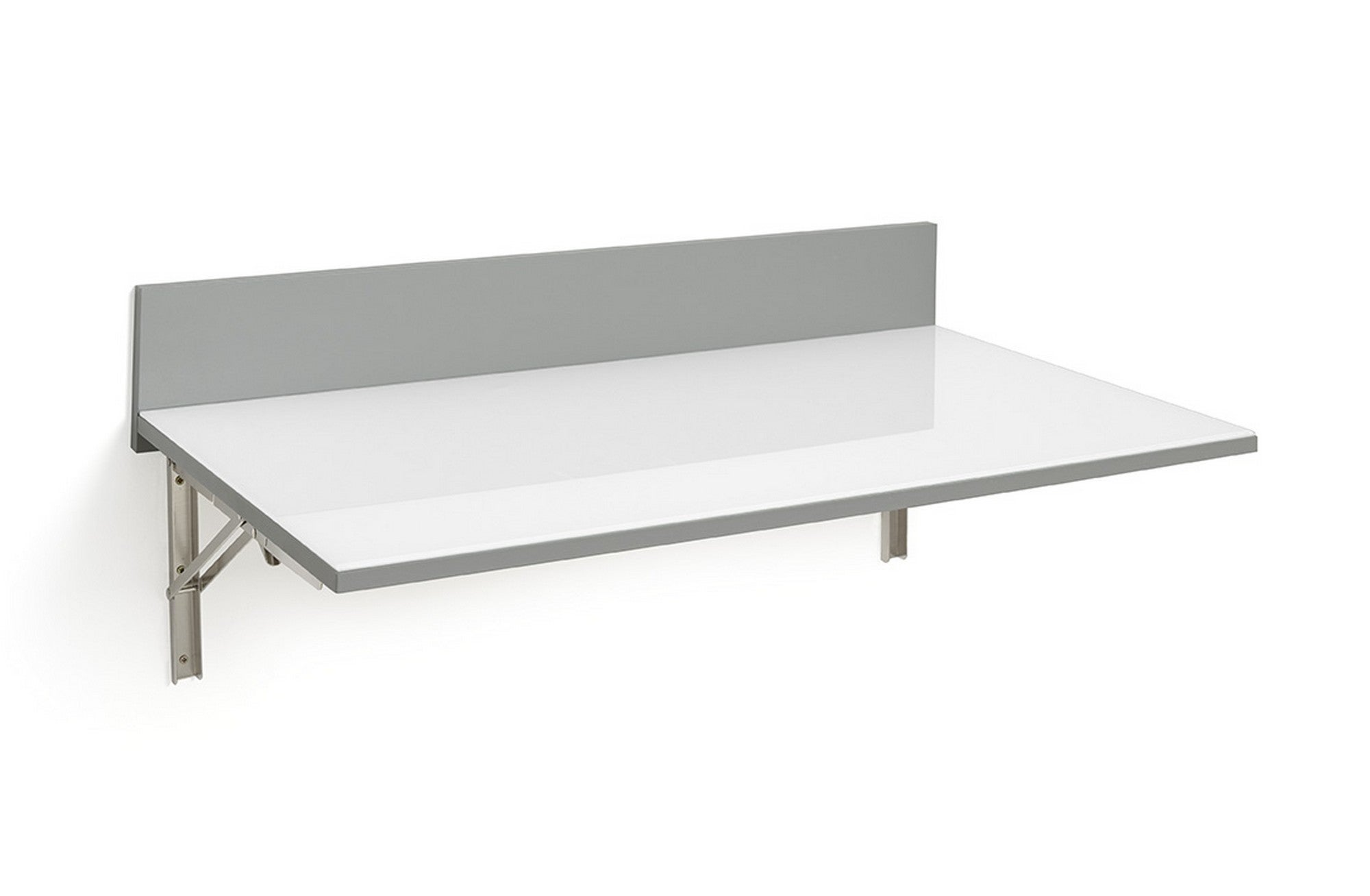 Mesa de cocina rectangular blanca y aluminio ainhoa de 50 x x 90 cm
