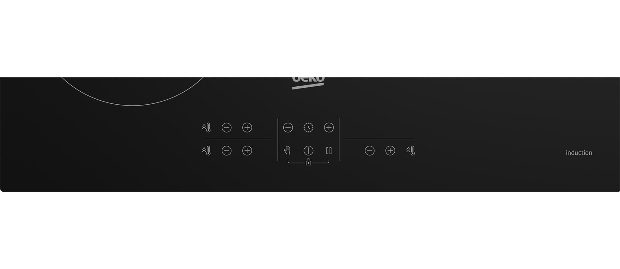 Placa de inducción BEKO HIIS63206M con 3 zonas de cocción zona grande de 28cm 7200 W negro 60cm - 4