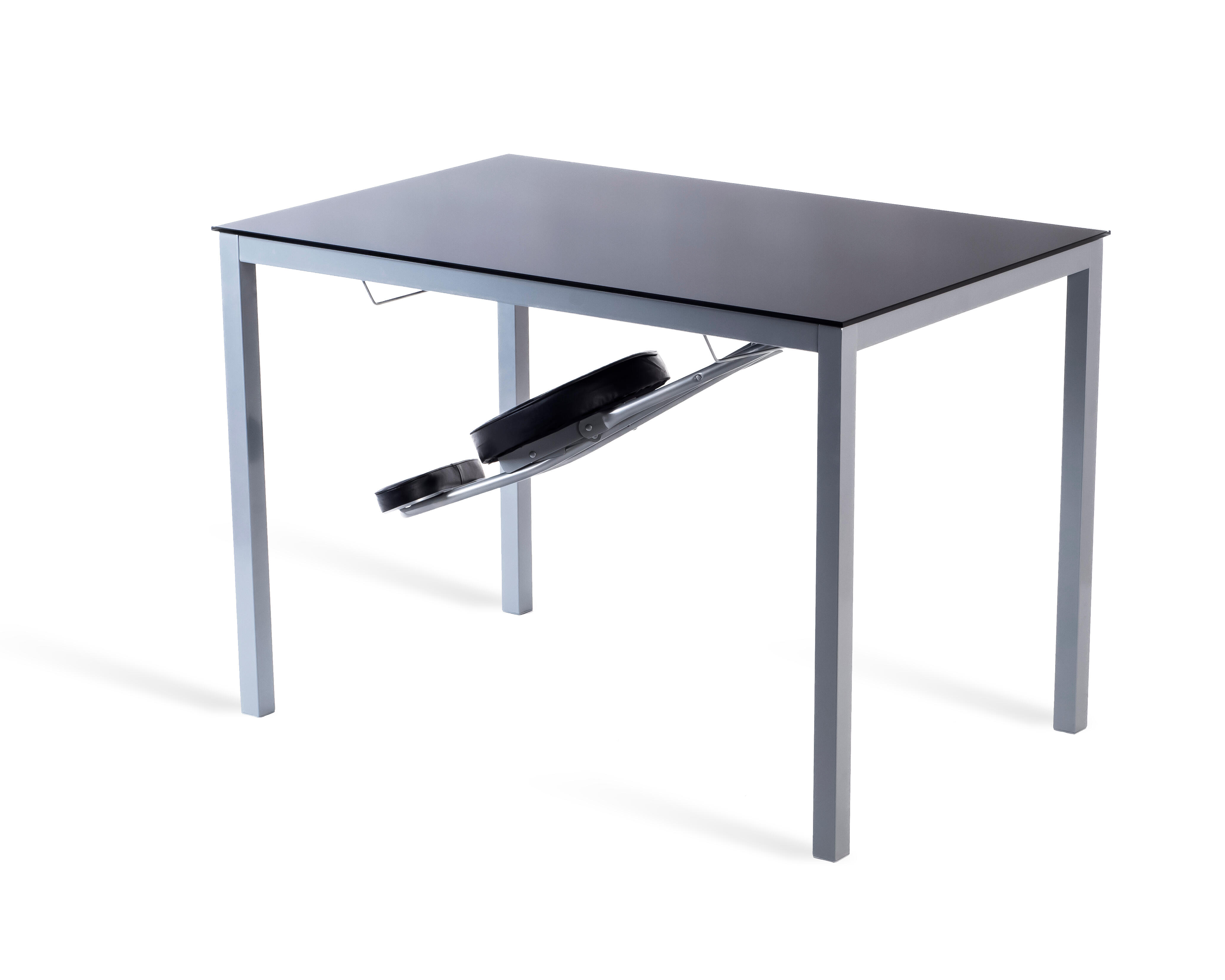 Mesa de cocina fija de cristal amigo de 110x70 cm negro