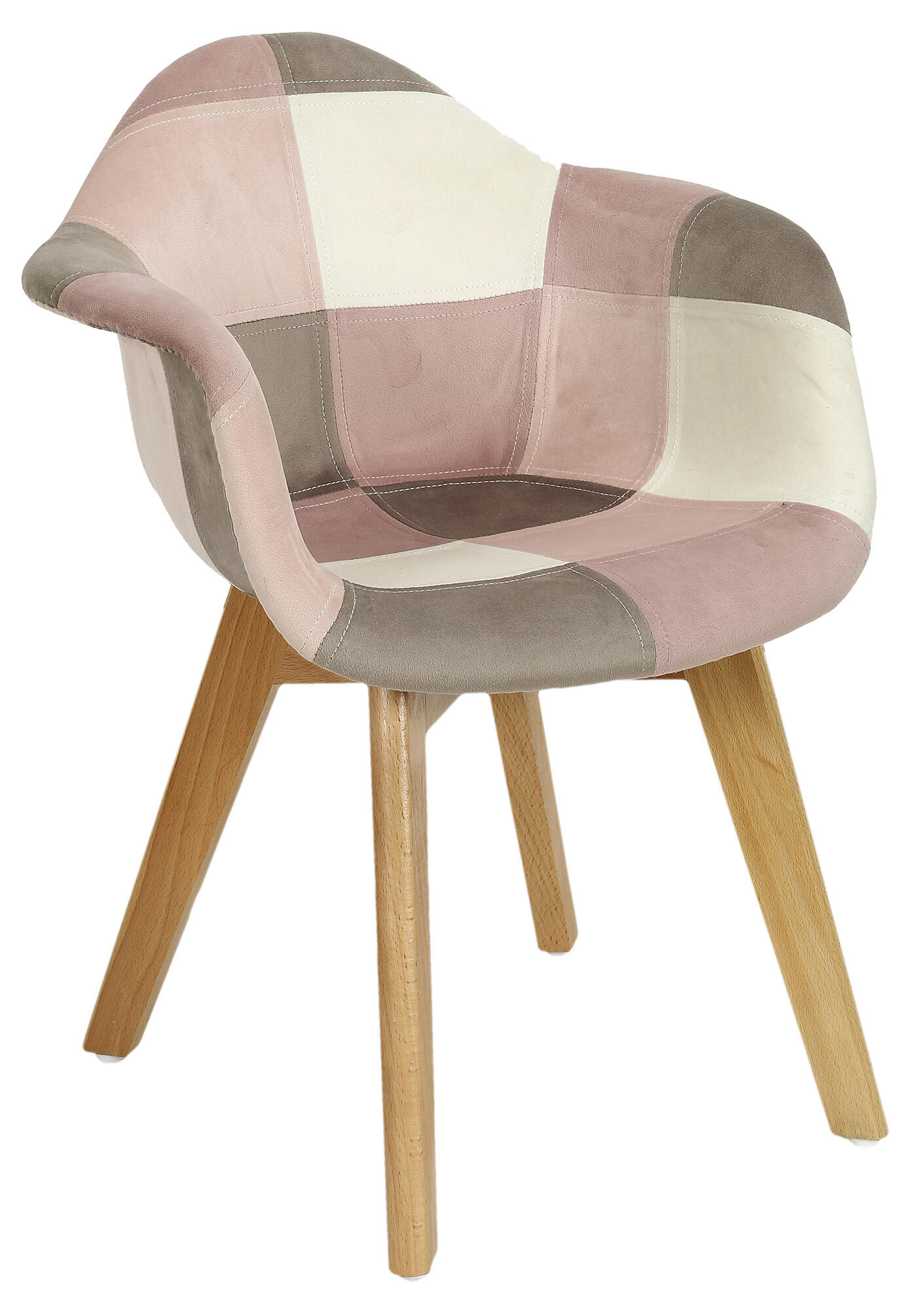 Set 2 sillas de comedor infantil patchwork color rosa