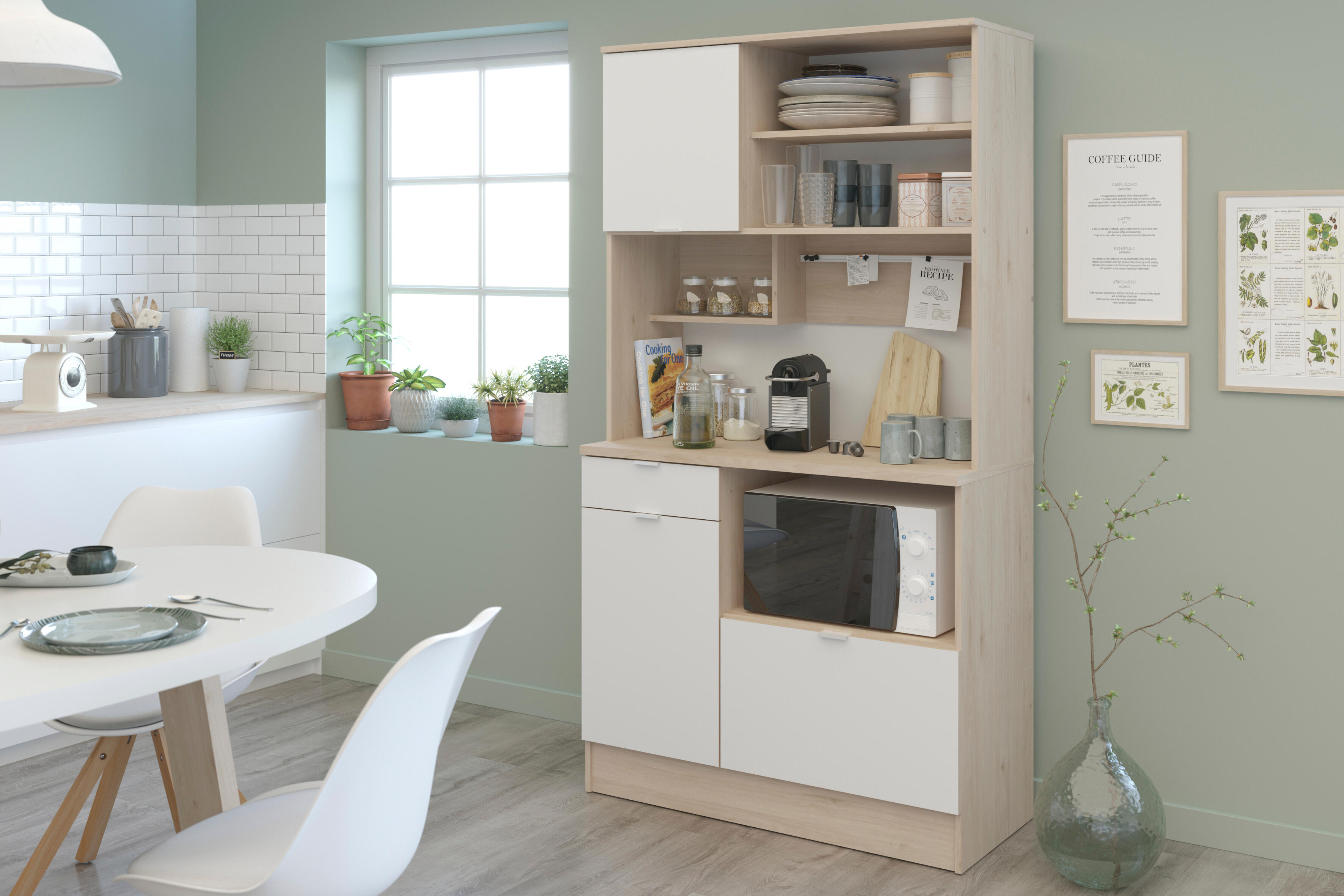 Alacena cocina socool Jackson blanco / roble 185.7 x 100.2 x 45.3cm - 4