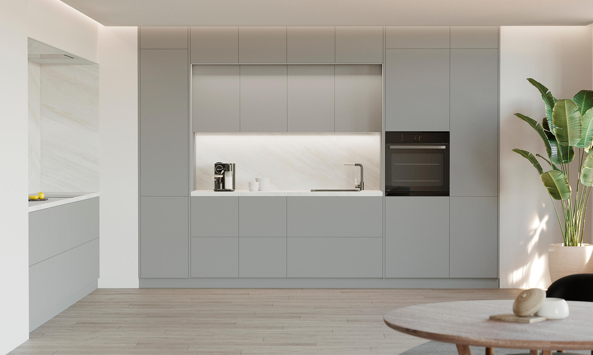 Puerta para mueble de cocina atenas gris nube mate h 137.6 x l 60 cm