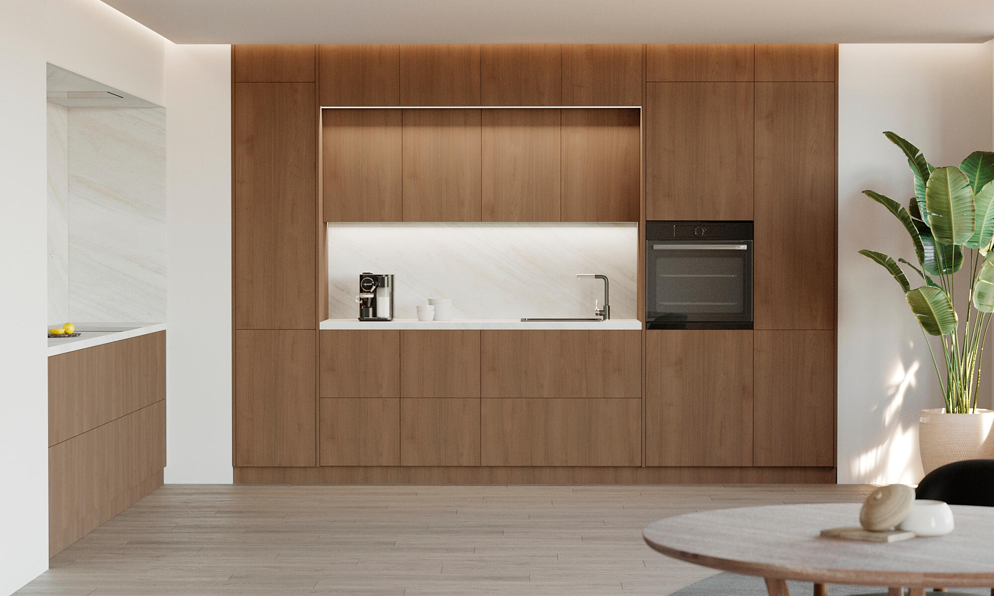 Puerta para mueble de cocina atenas nocce claro h 137.6 x l 60 cm