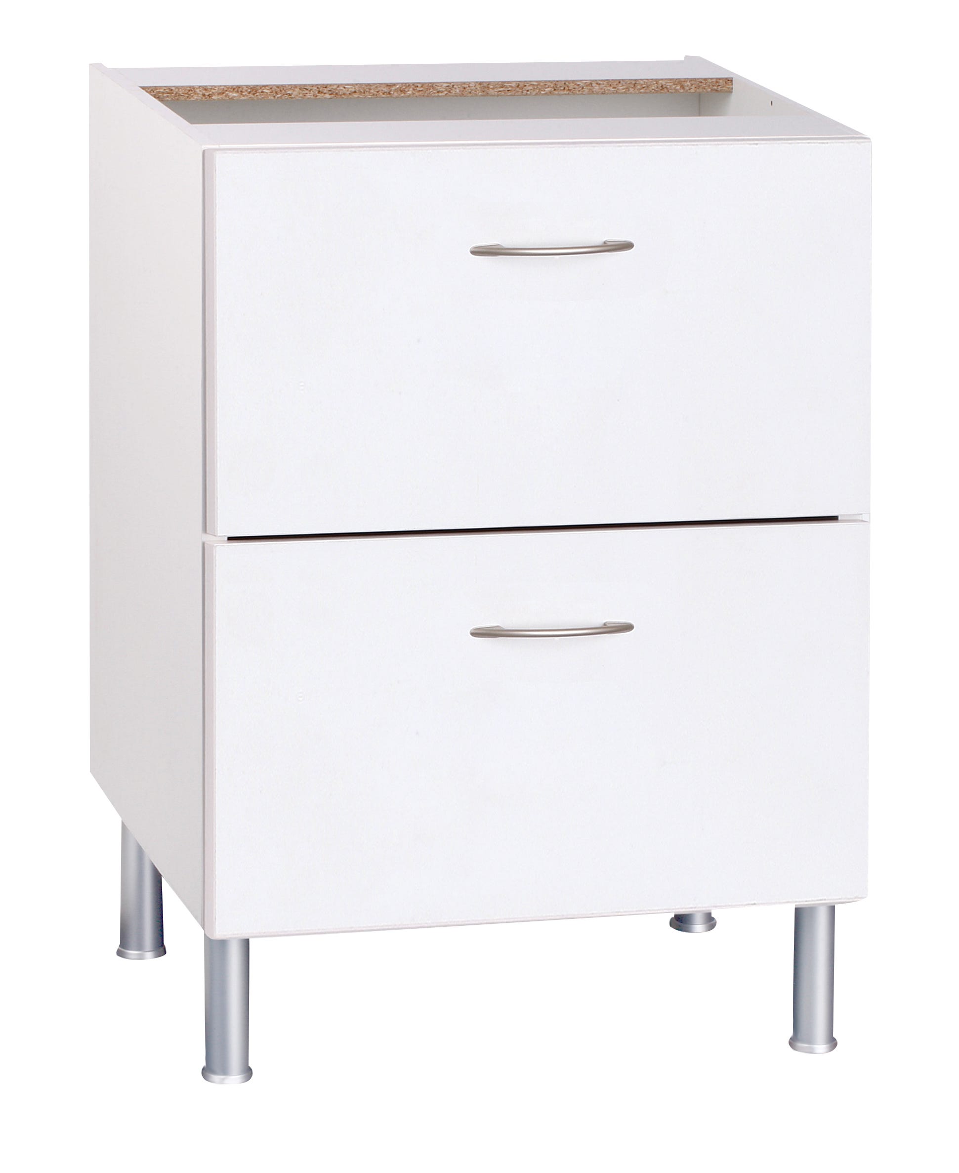 Mueble bajo de cocina Basic blanco mate 2 cajones Alt 70 x An 60 cm ...