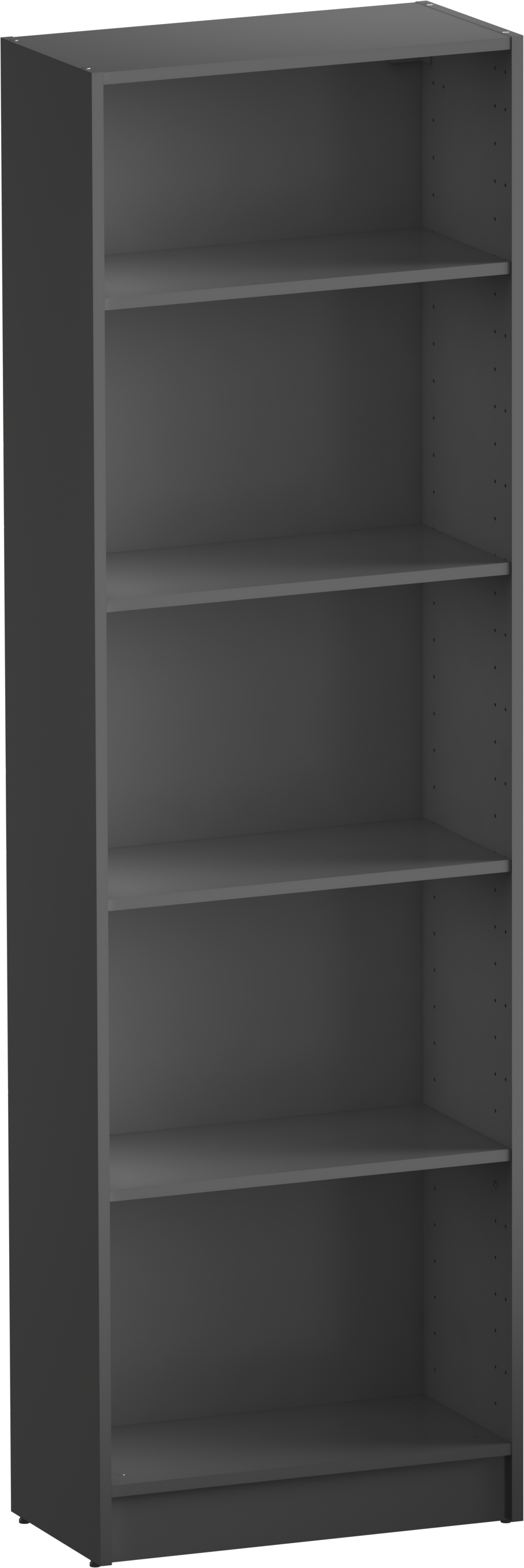 Librería estantería con cuatro baldas spaceo home gris 60x200x30 cm