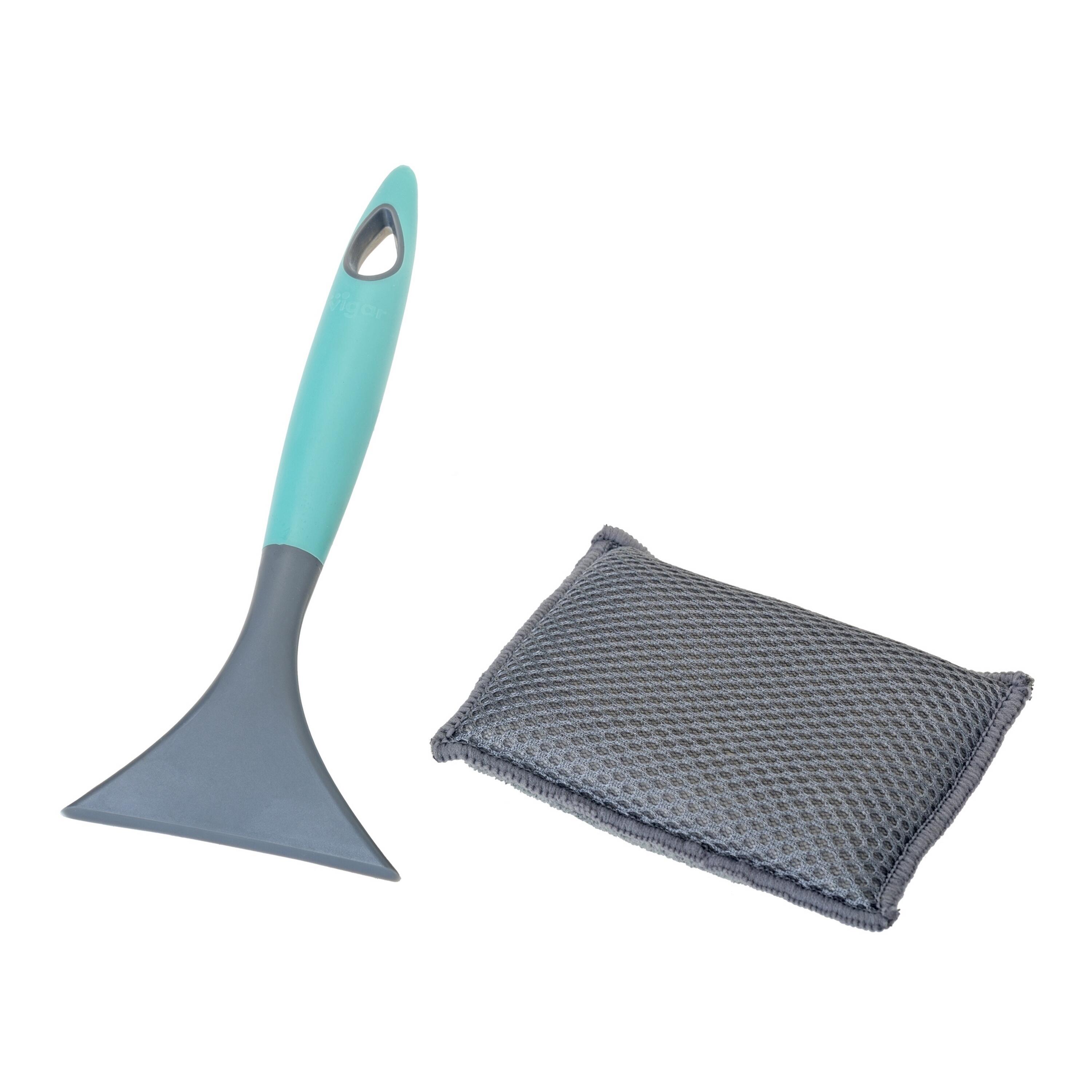 Conjunto espátula e esponja para vitrocerâmica microfibras multiusos Hergo Vigar - 2