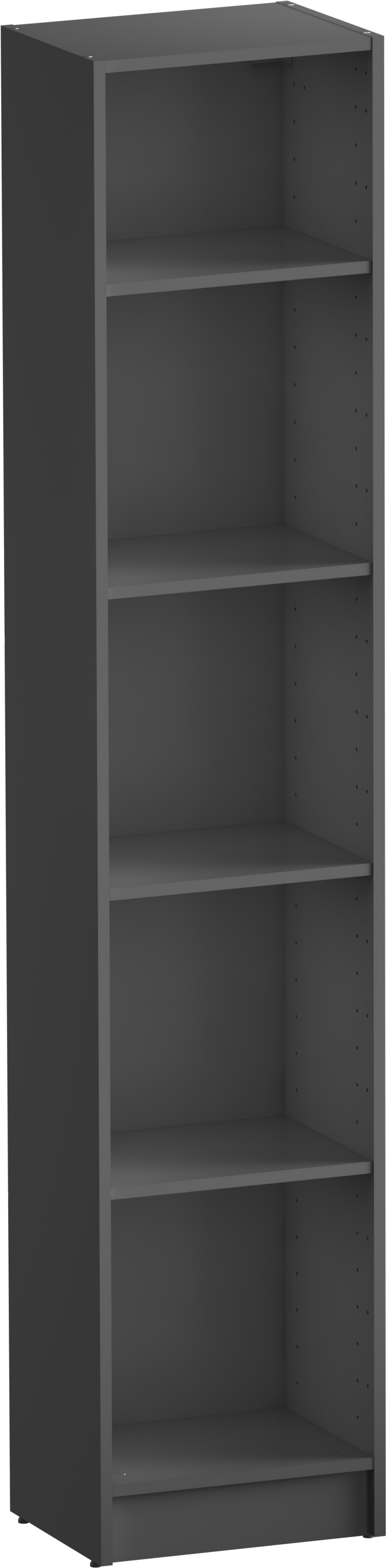 Librería estantería con cuatro baldas spaceo home gris 40x200x30 cm