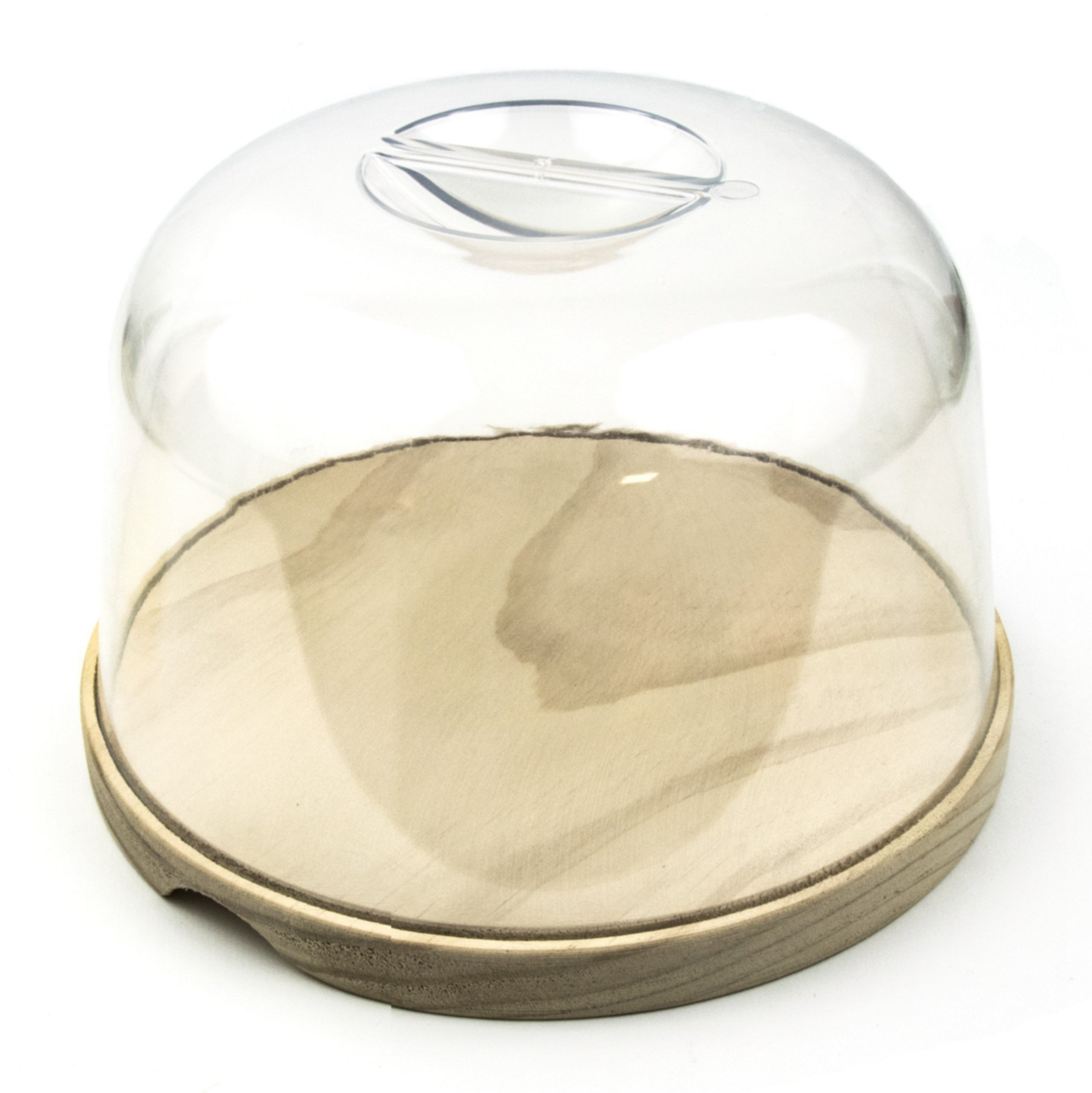 Quesera de madera 22 cm con tapa acrílico fackelman