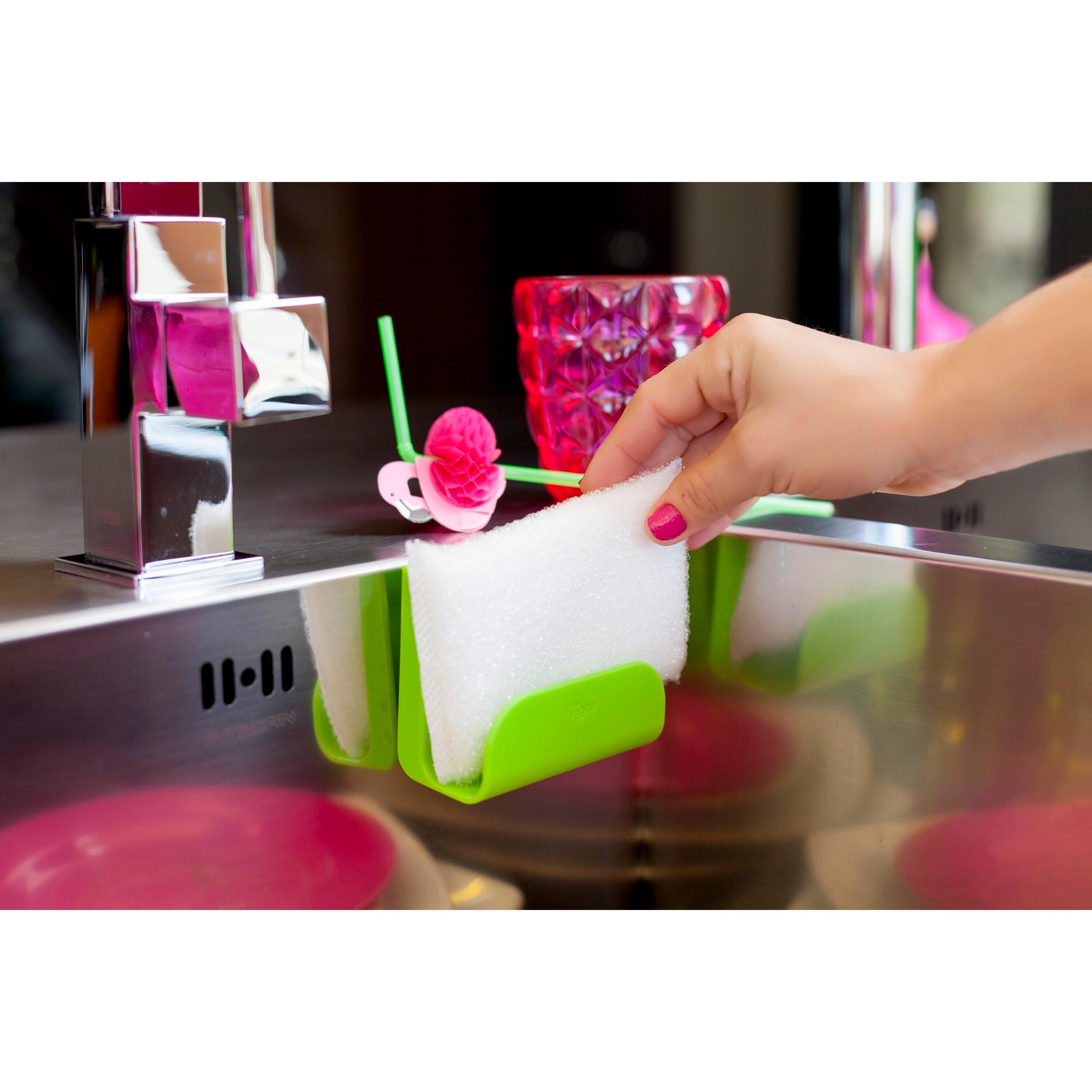 Porta-esponjas rengo com ventosa branco - 5