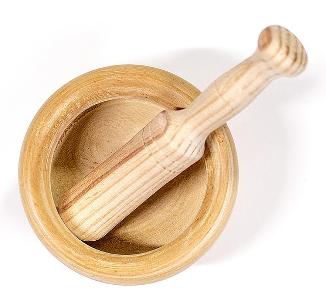 Mortero de madera con mano 14 cm Fackelman