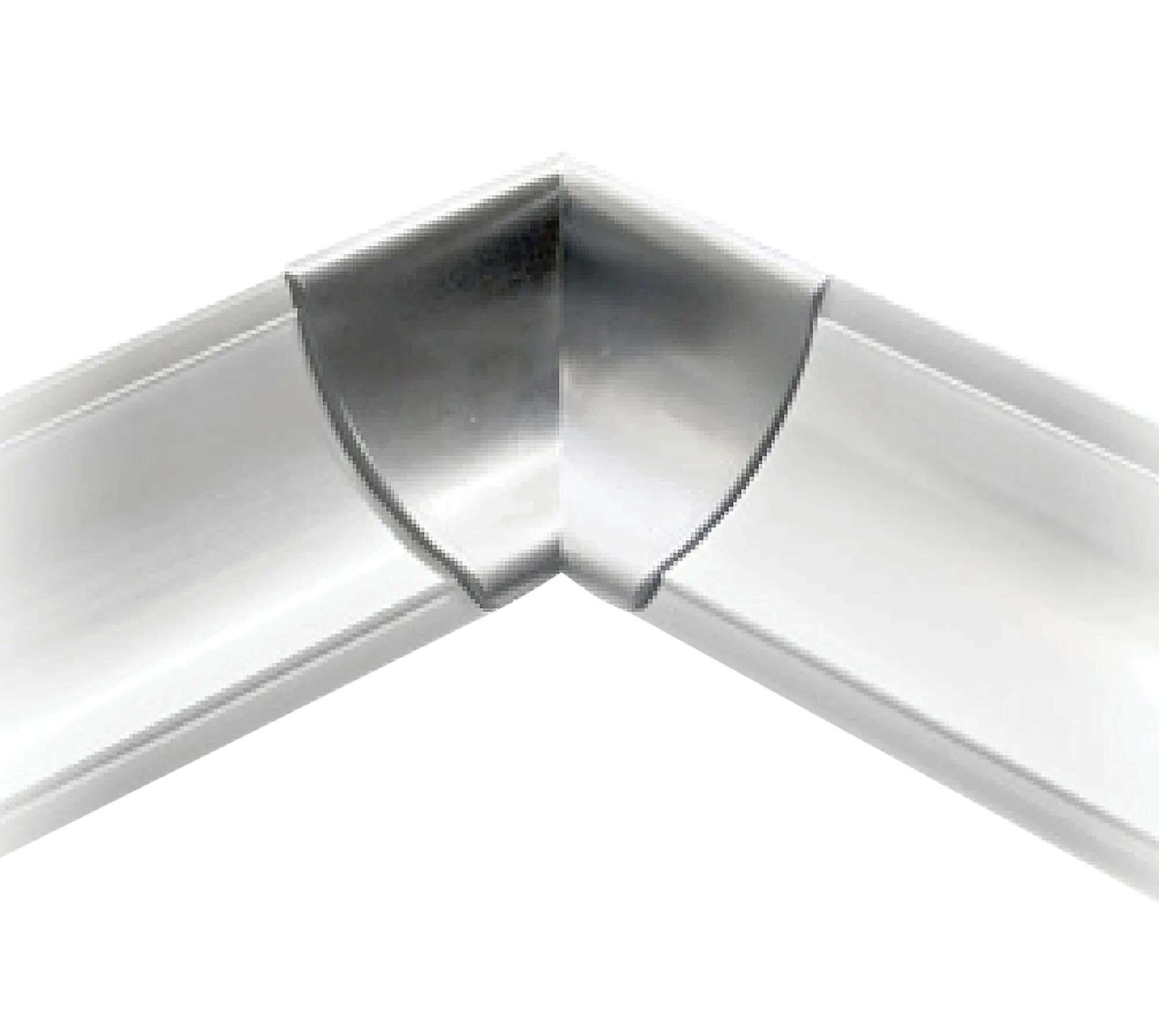 Esquina para copete de cocina delinia cóncavo color plata brillo