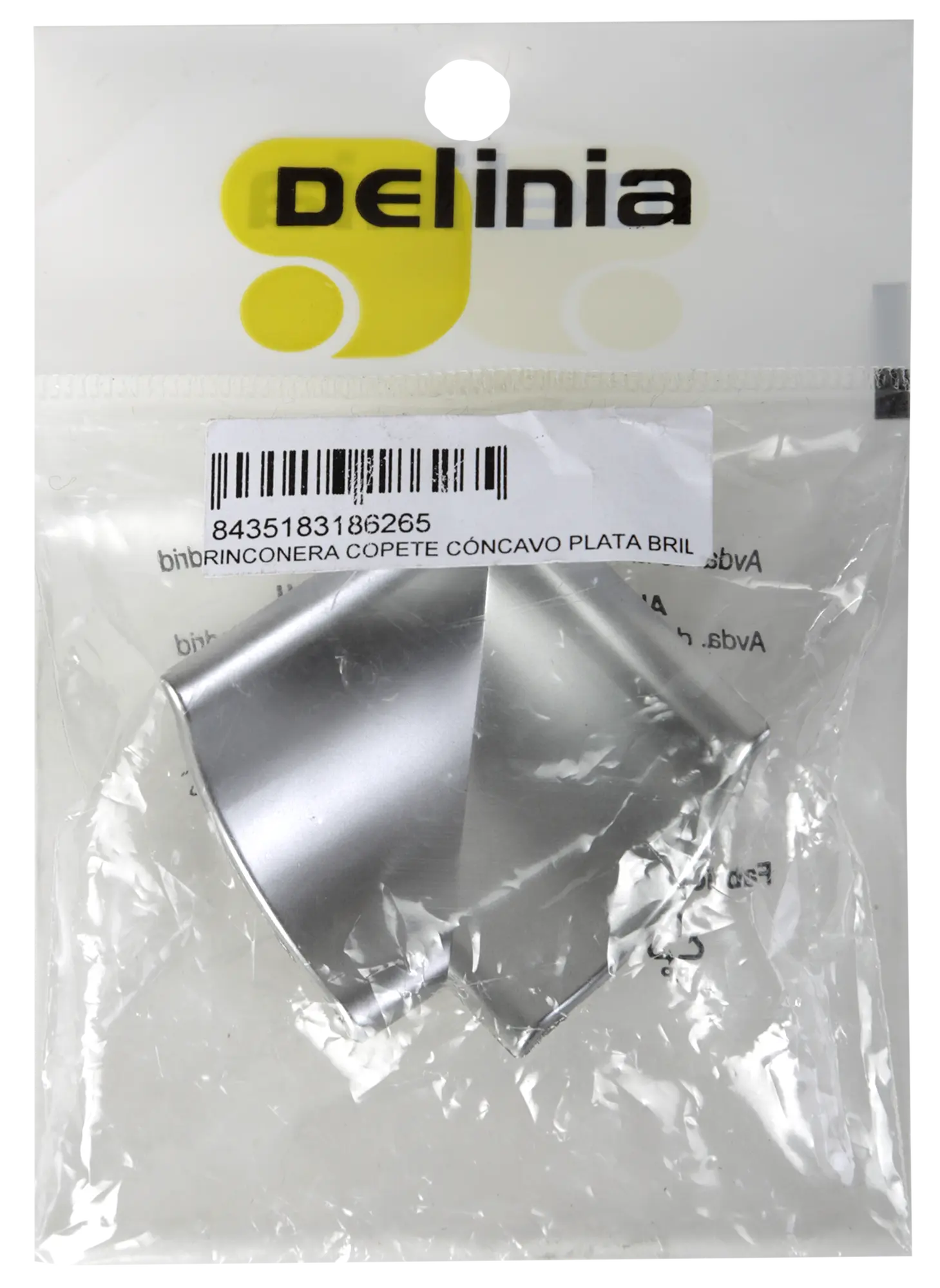 Esquina para copete de cocina DELINIA Cóncavo color plata brillo - 2