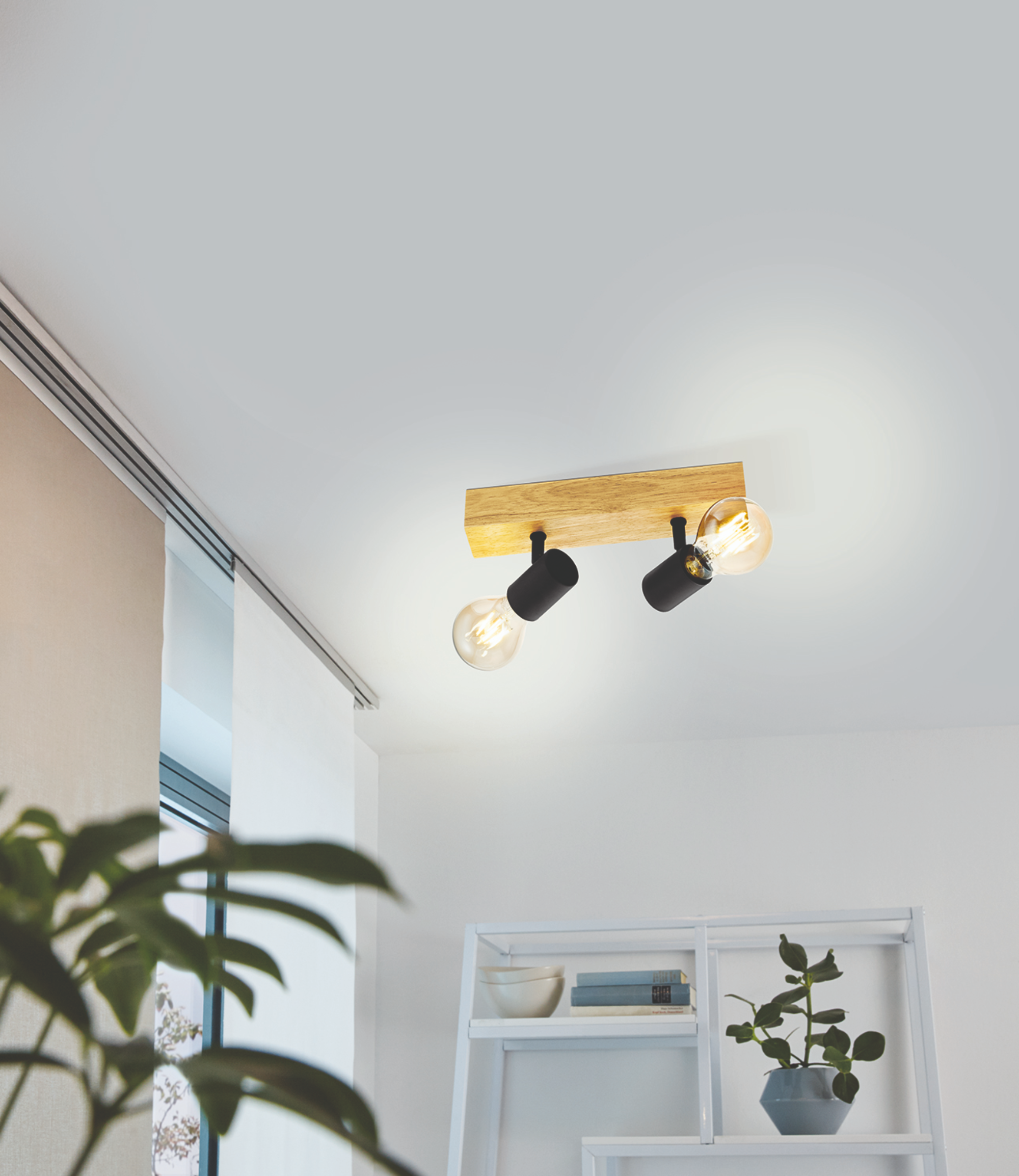 Faretto decorativo senza fonte luminosa TOWNSHEND in legno marrone E27 EGLO 2 luci - 3