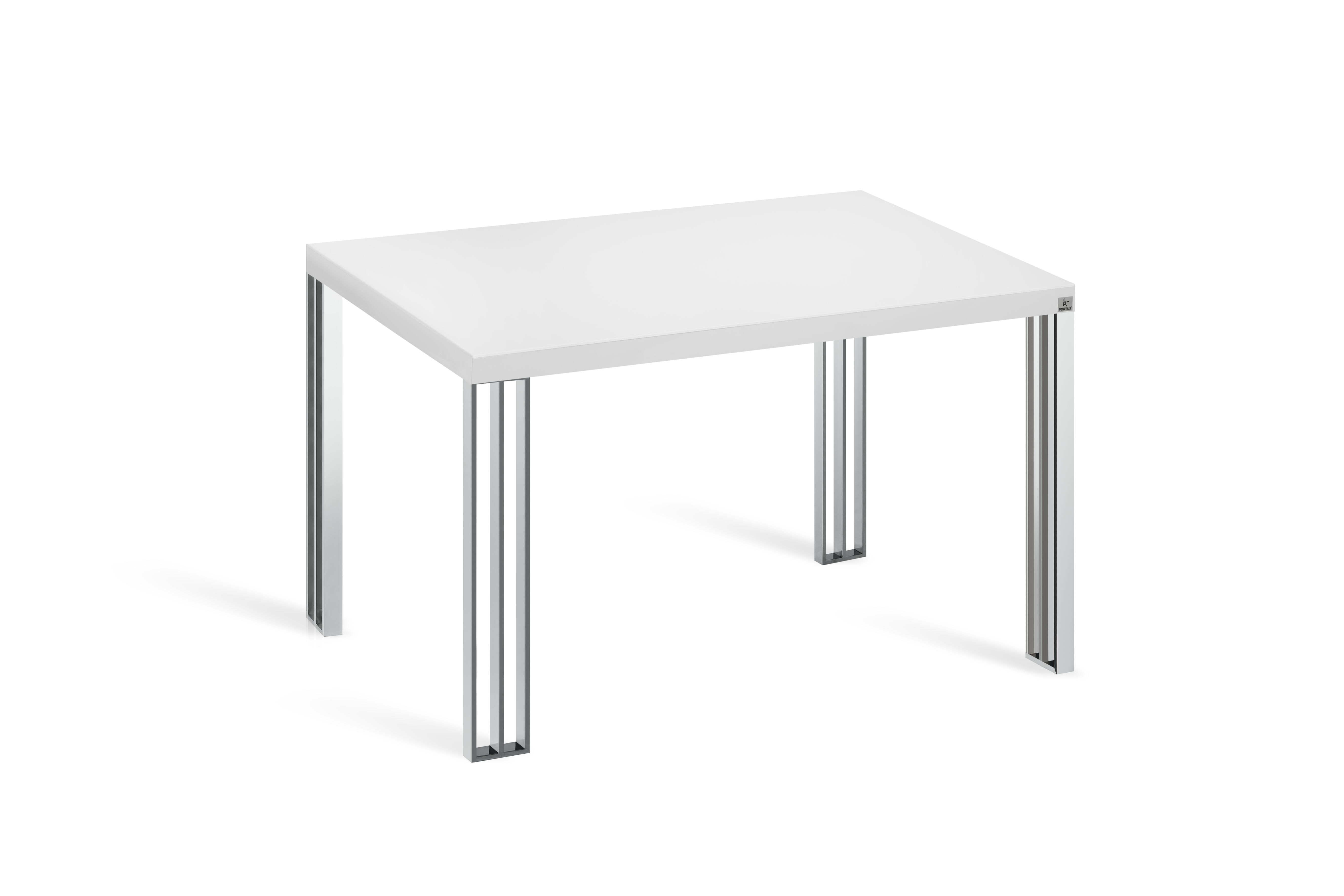 Mesa fija cacau 110x70 orla blanco con tablero dekton blanco zenith