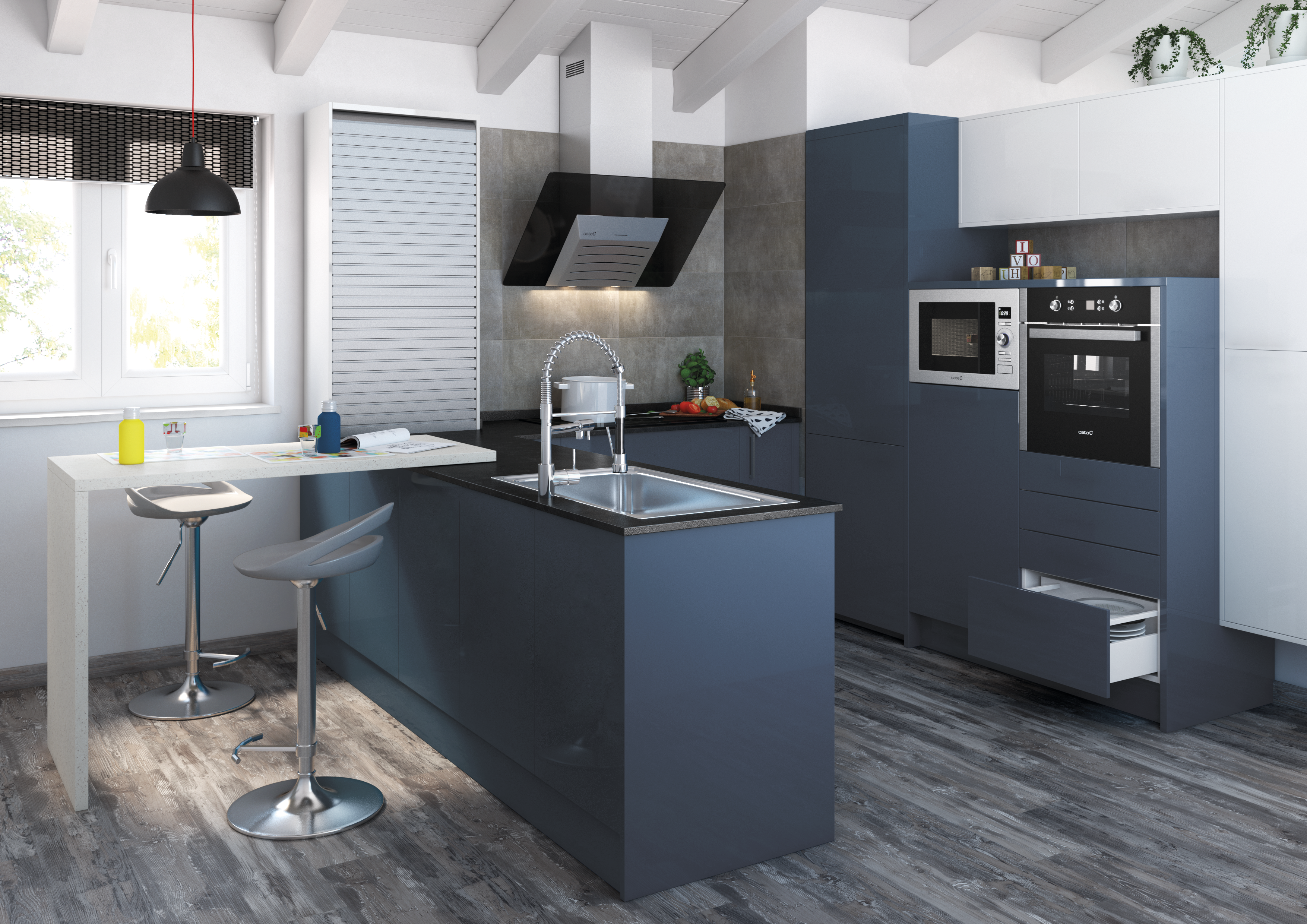 Porta de cozinha Delinia Atenas 59.7x76.5cm azul brilhante - 3