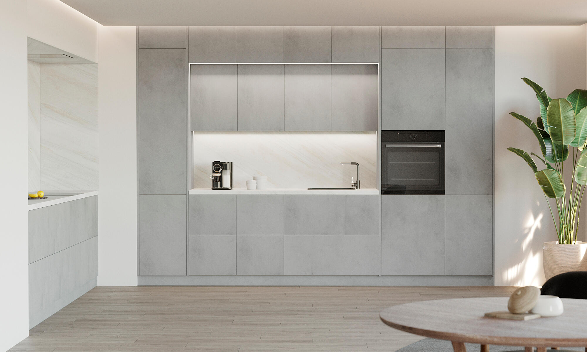Costado para mueble de cocina atenas cemento claro h 102.4 x l 37 cm